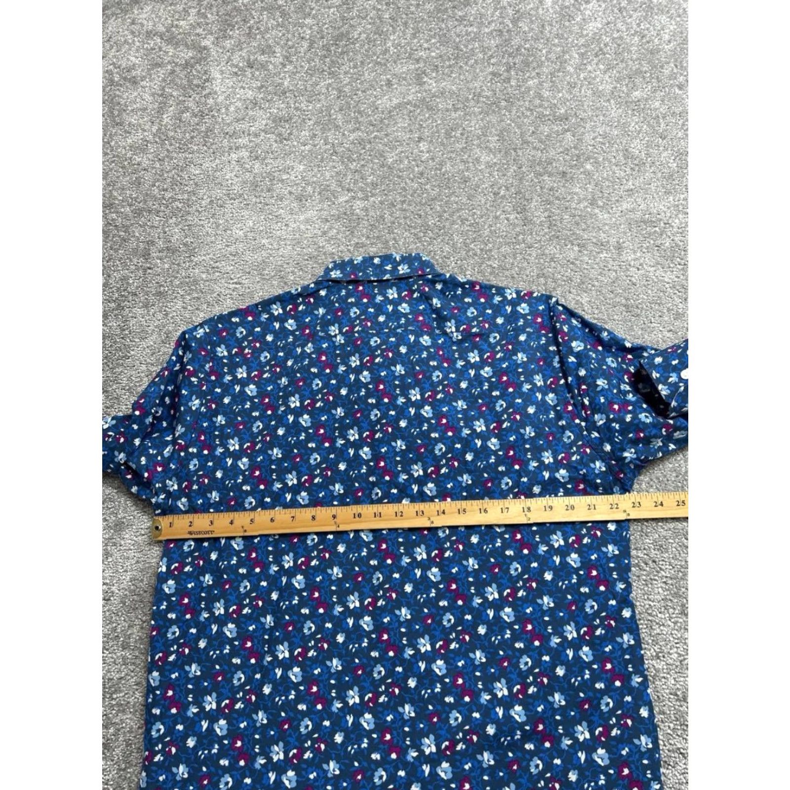 Bonobos Bonobos Shirt Mens Large Blue Cotton Floral Allover Print Slim Fit Button Up Size US L / EU 52-54 / 3 - 4 Thumbnail