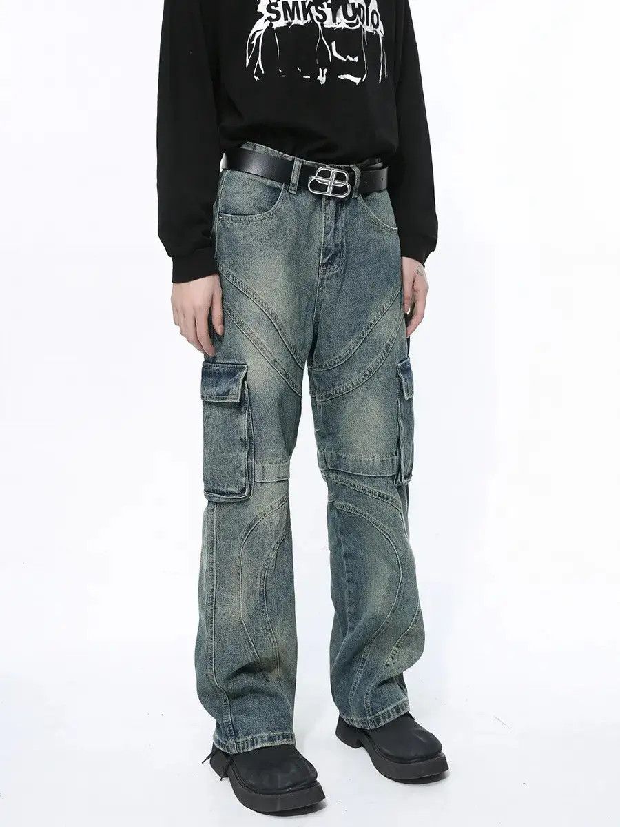 Japanese Brand Retro loose washed casual jeans Size US 32 / EU 48 - 2 Thumbnail