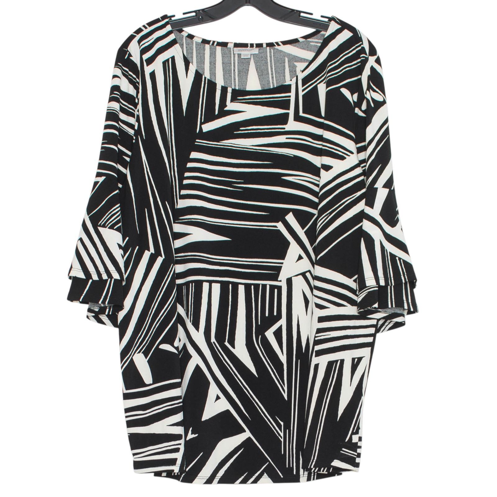 Avenue Avenue Top 3/4 Bell Sleeve Minimalist Stretch Black 22/24 Size 3XL / US 20-22 - 6 Thumbnail