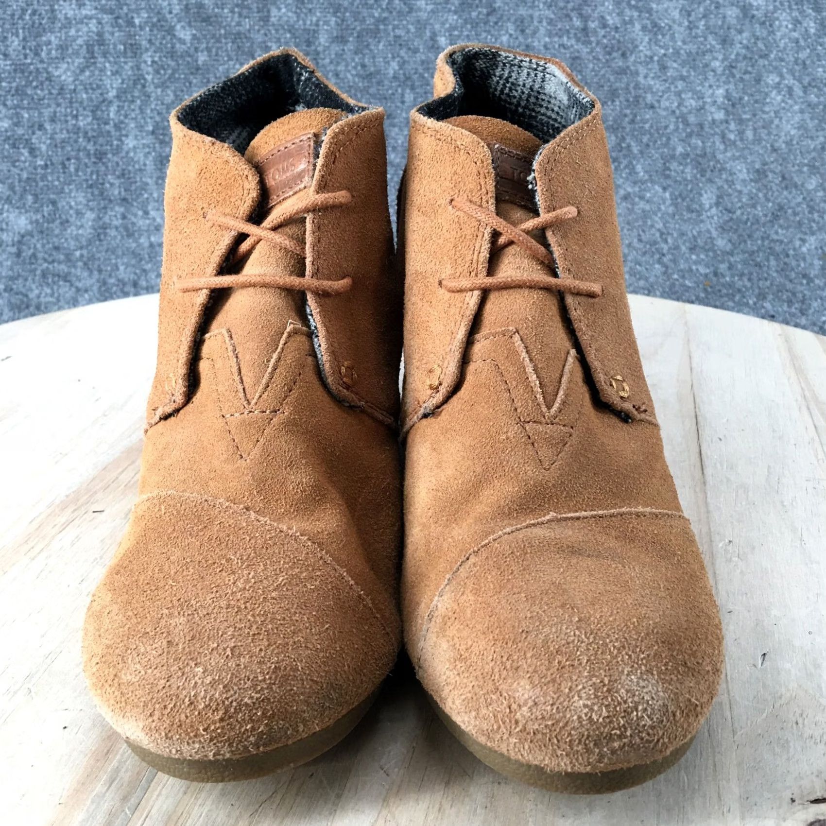 Toms TOMS Boots Womens 9 Two Eye Desert Wedge Ankle Bootie Brown Suede Lace Up Casual Boots Shoe Women 9 Brown Suede Wedge Ankle Bootie TOMS Size US 9 / IT 39 - 7 Thumbnail