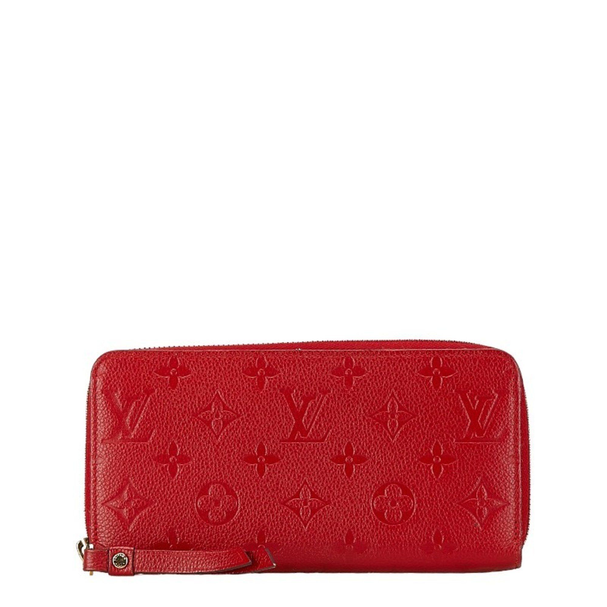 Louis Vuitton Louis Vuitton Monogram Empreinte Portefeuille Clemence Zippy Wallet Long M63698 Red Orian Leather Women's LOUIS VUITTON Size ONE SIZE - 1 Thumbnail
