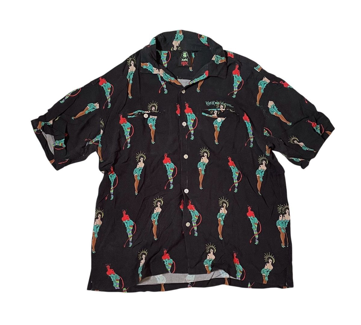 Hysteric Glamour TAX FREE 🇺🇸 X-girl x kozik printed flowy camp shirt Size US M / EU 48-50 / 2 - 1 Thumbnail