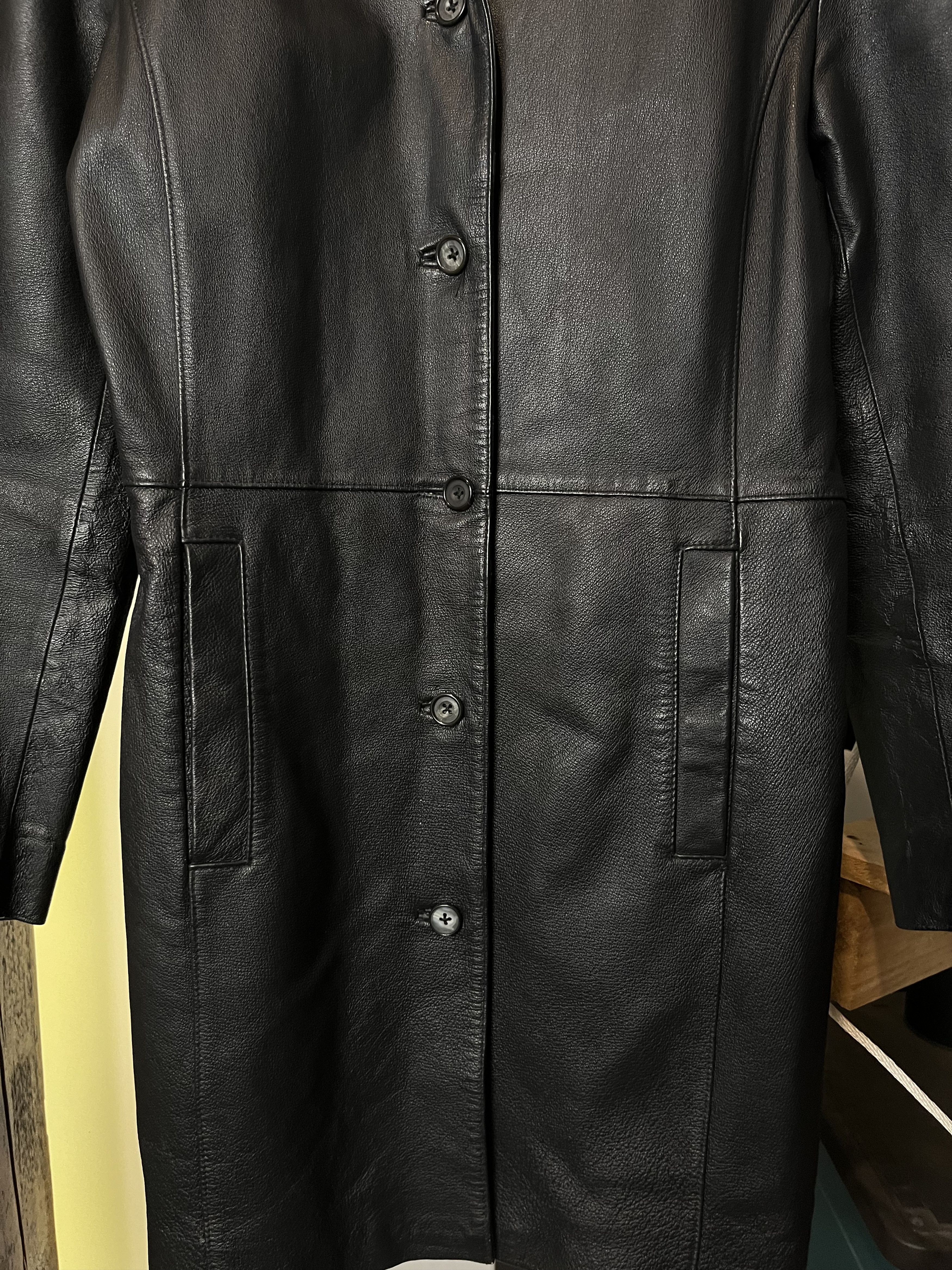 Genuine Leather × Vintage Vintage 90s Soft Real Leather Coat Size M / US 6-8 / IT 42-44 - 3 Thumbnail