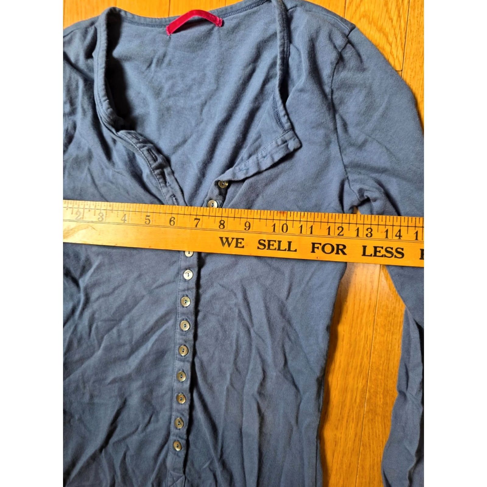 Velvet Velvet by Graham & Spencer Shirt Women S Henley Dress Blue 100% Cotton Long Sleeve Mini Size S / US 4 / IT 40 - 7 Thumbnail