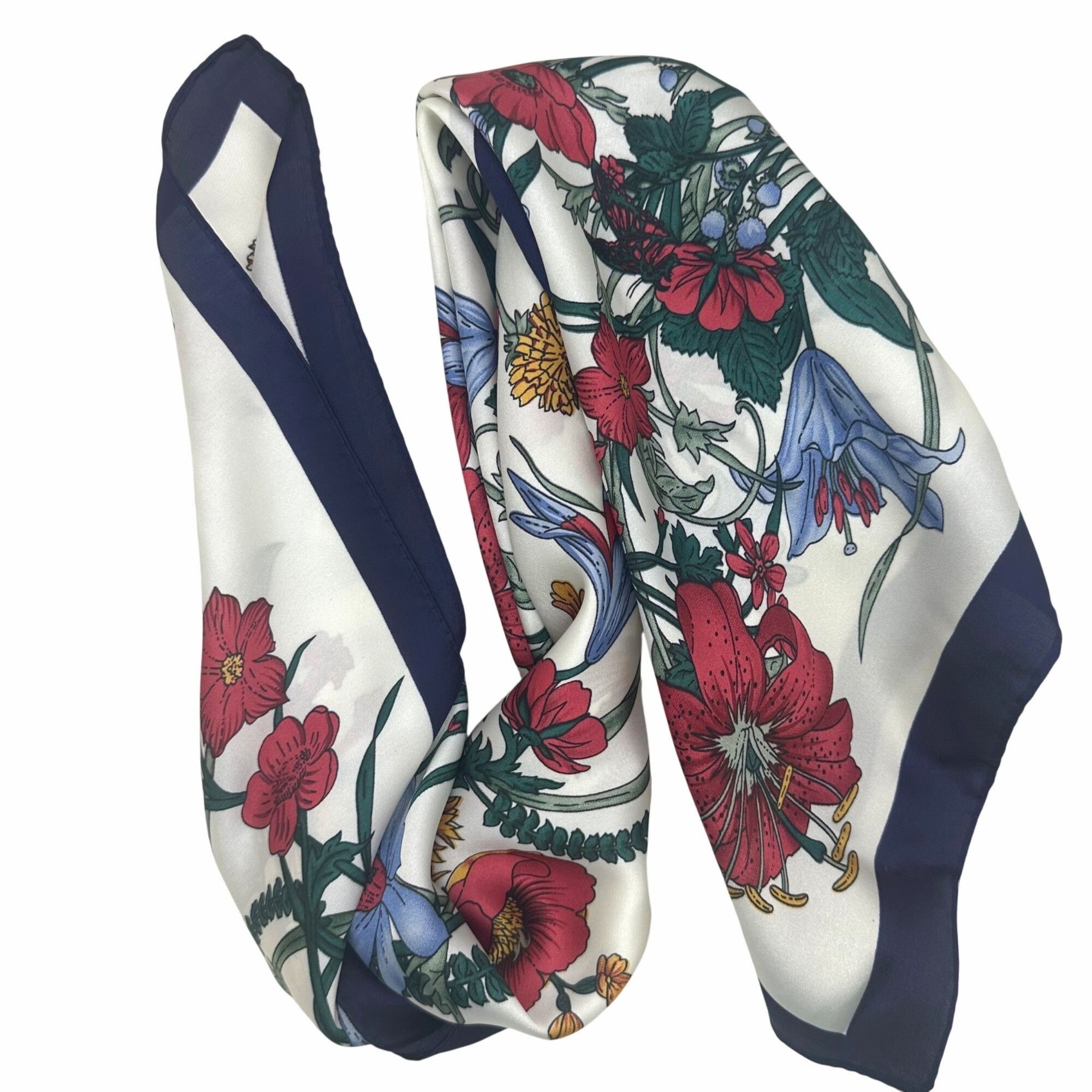 Other ❤️Luxury Elegant Bandana Square Silky Scarf Floral Red White Size ONE SIZE - 5 Thumbnail