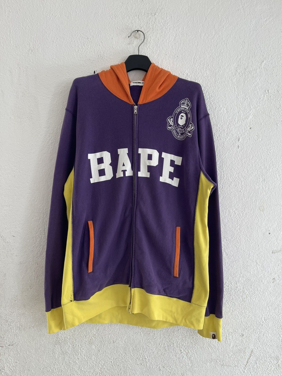 Bape OG Bape Spellout Logo Multicolor Zip Hoodie Purple Size US XL / EU 56 / 4 - 2 Thumbnail