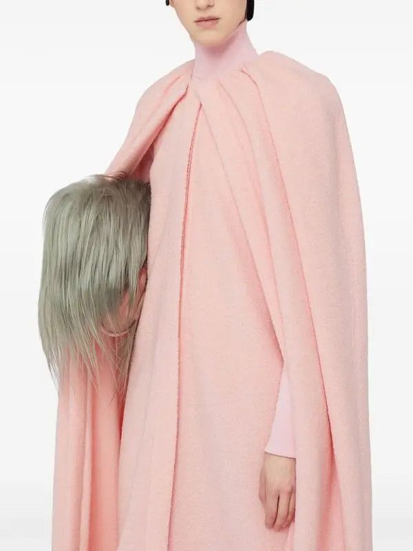 Jil Sander o1w1db10825 Wool-Blend Cape in Pink Size S / US 4 / IT 40 - 3 Thumbnail