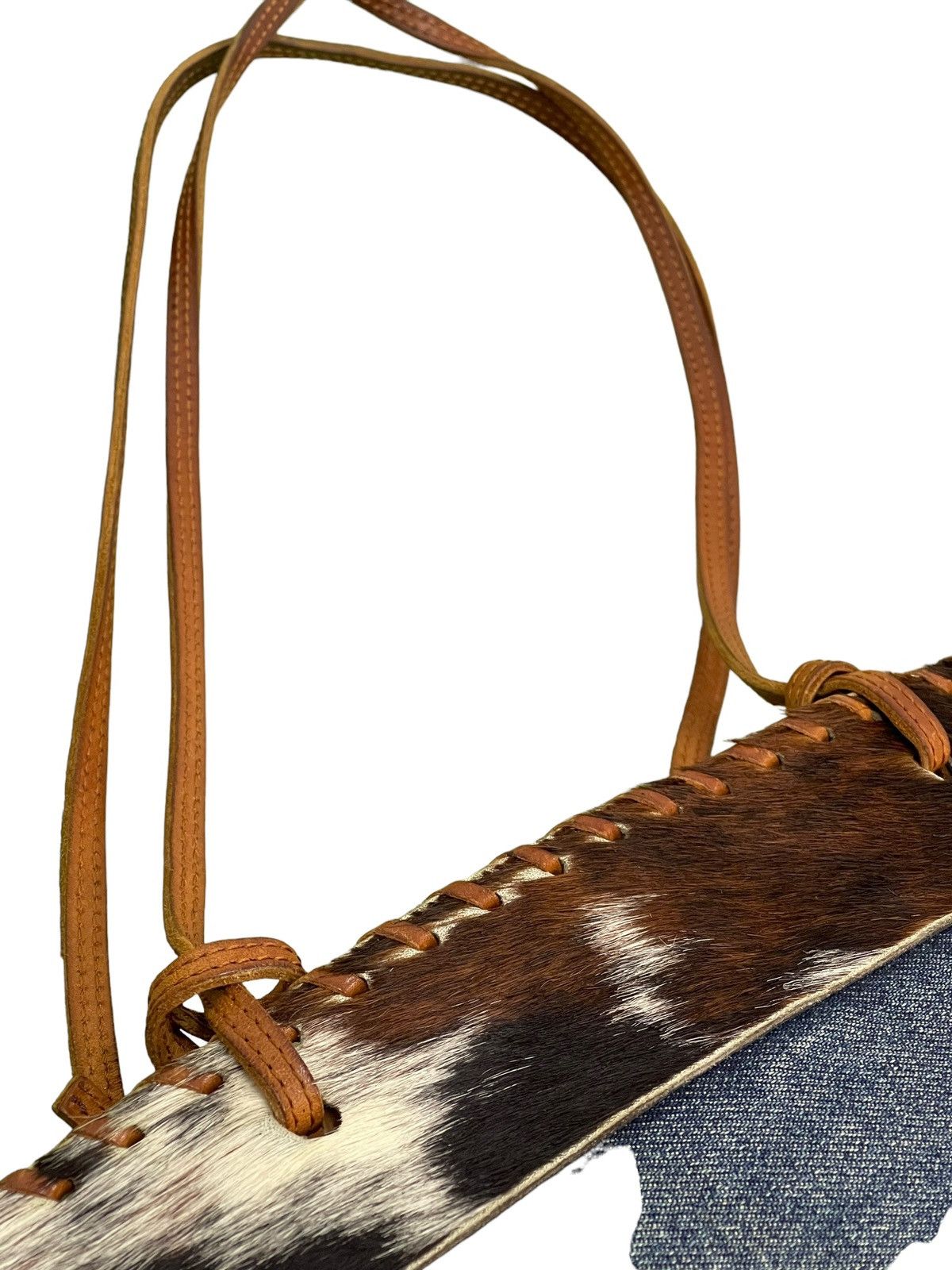 Japanese Brand Denim Leather Berge Italy Shoulder Bag 3🟩 Size ONE SIZE - 10 Thumbnail