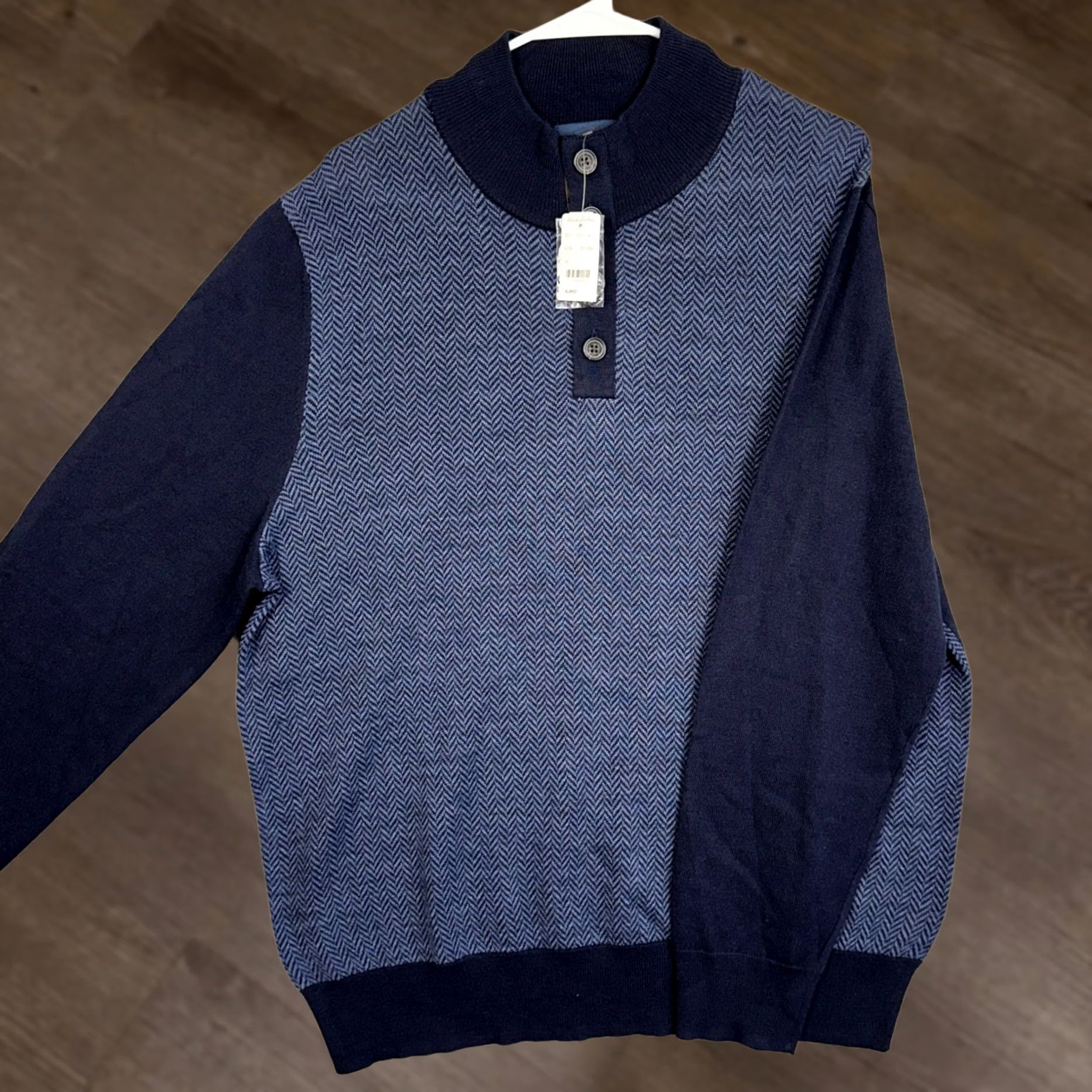 Brooks Brothers VINTAGE does not apply here. Brooks Brothers Merino Wool Blend Sweater Mens XL Navy Blue Knit Herringbone Size US XL / EU 56 / 4 - 1 Thumbnail