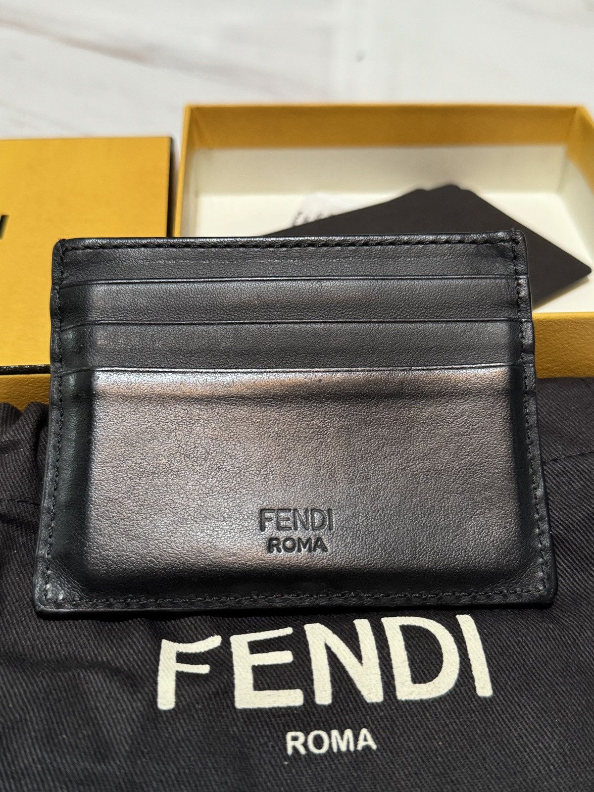 Fendi FENDI Vitello Liberty Lucido Metal Monster Eyes Card Holder Size ONE SIZE - 3 Thumbnail