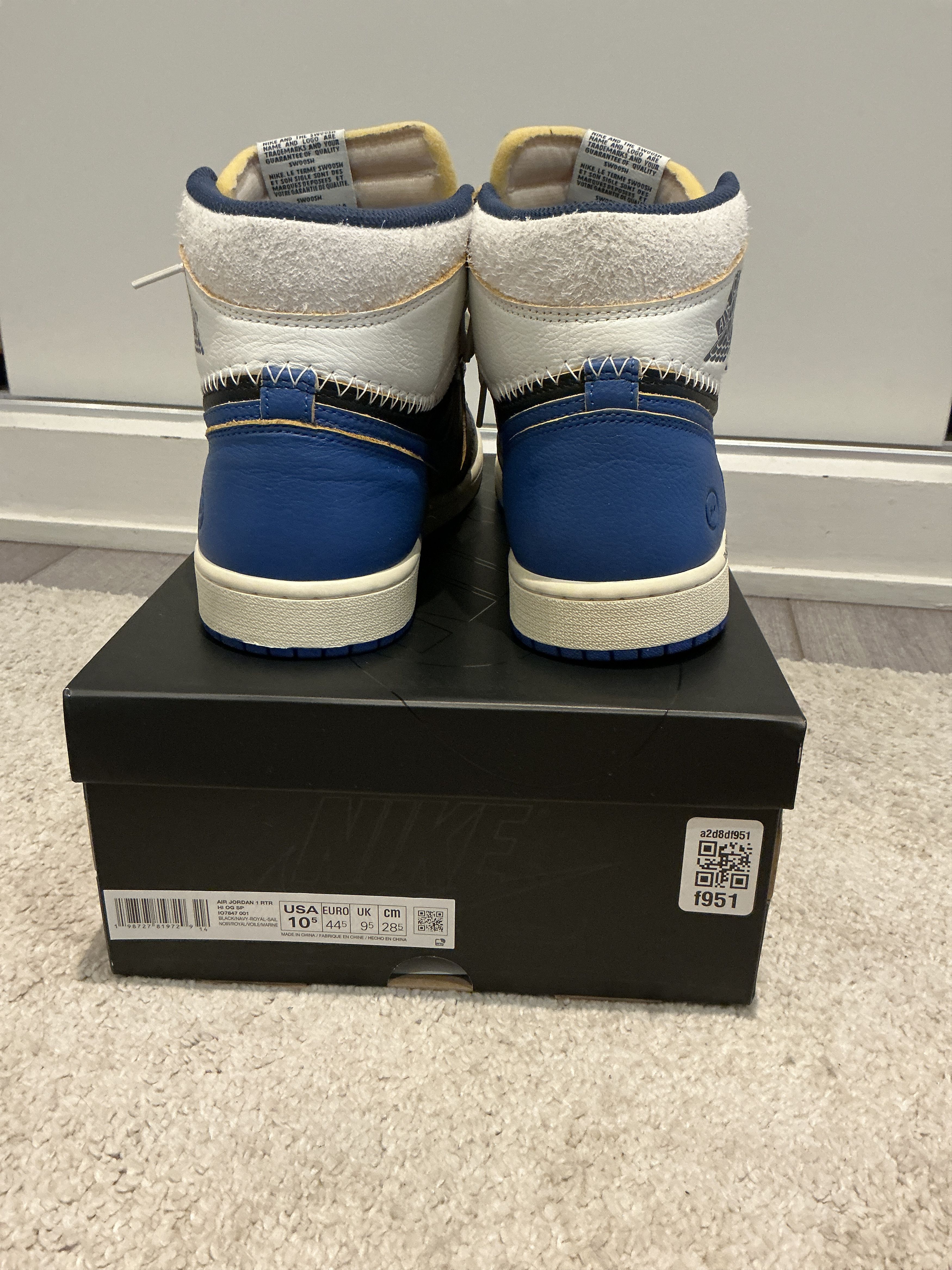 Jordan Brand × Union LA Air Jordan 1 high UNION X FRAGMENT Size US 10.5 / EU 43-44 - 3 Thumbnail