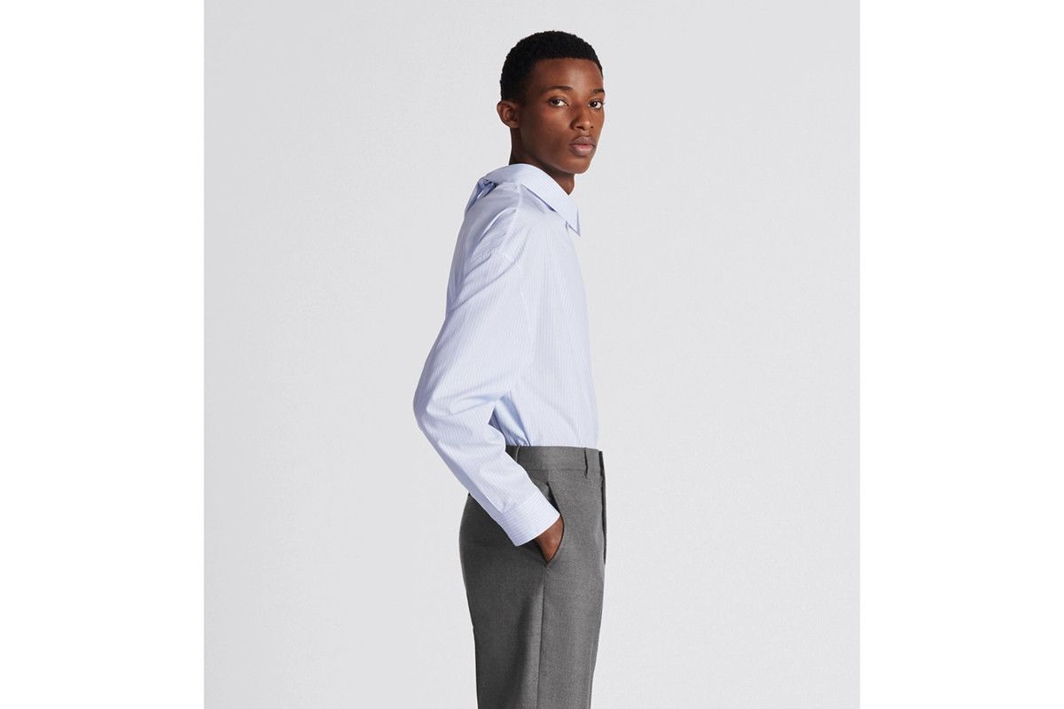 Dior o1w1db11024 Shirt With Tied Detail in Blue Size US M / EU 48-50 / 2 - 4 Thumbnail