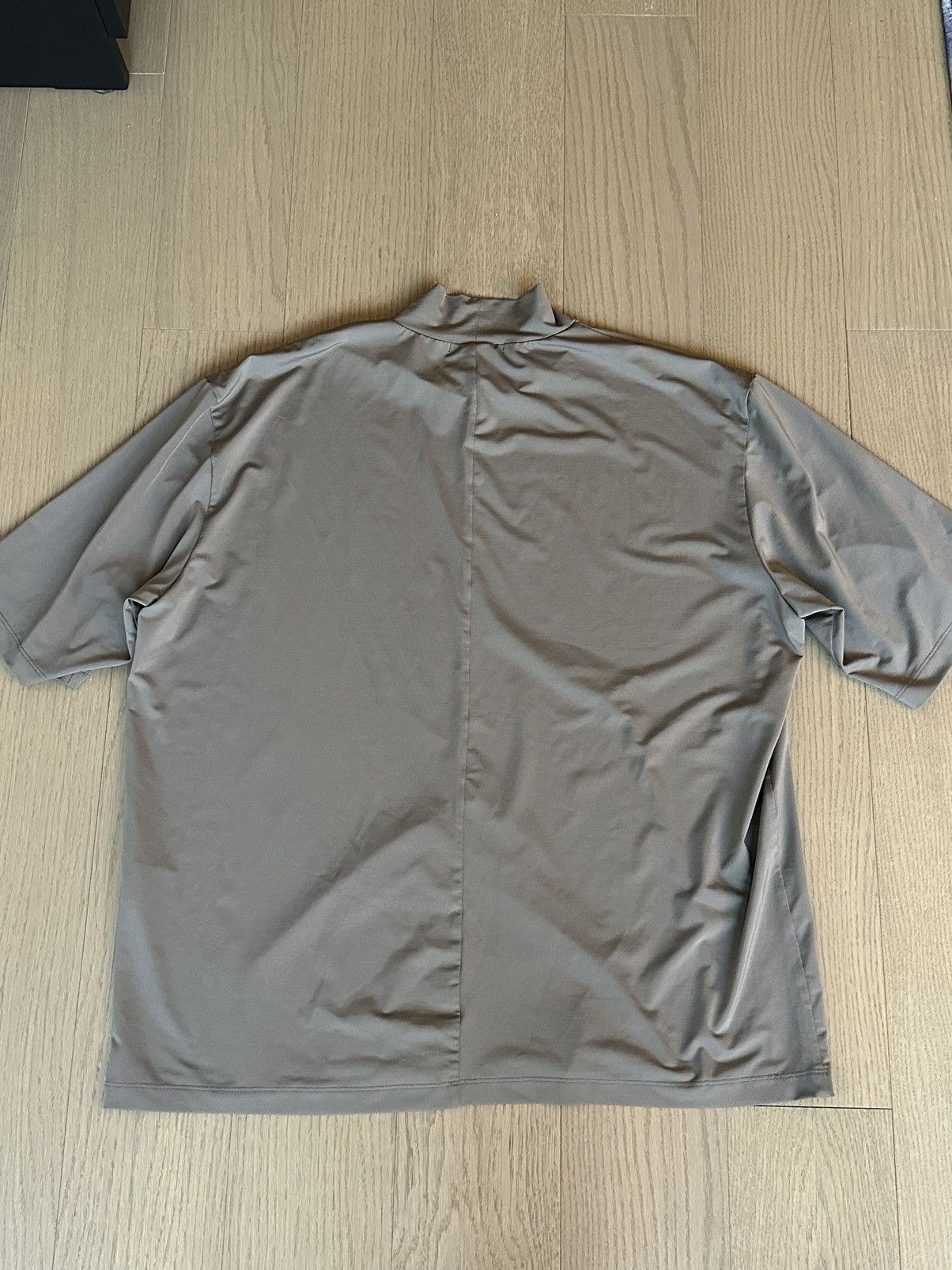 AMOMENTO Grey Polyester Mock Neck T-Shirt Size US L / EU 52-54 / 3 - 2 Thumbnail