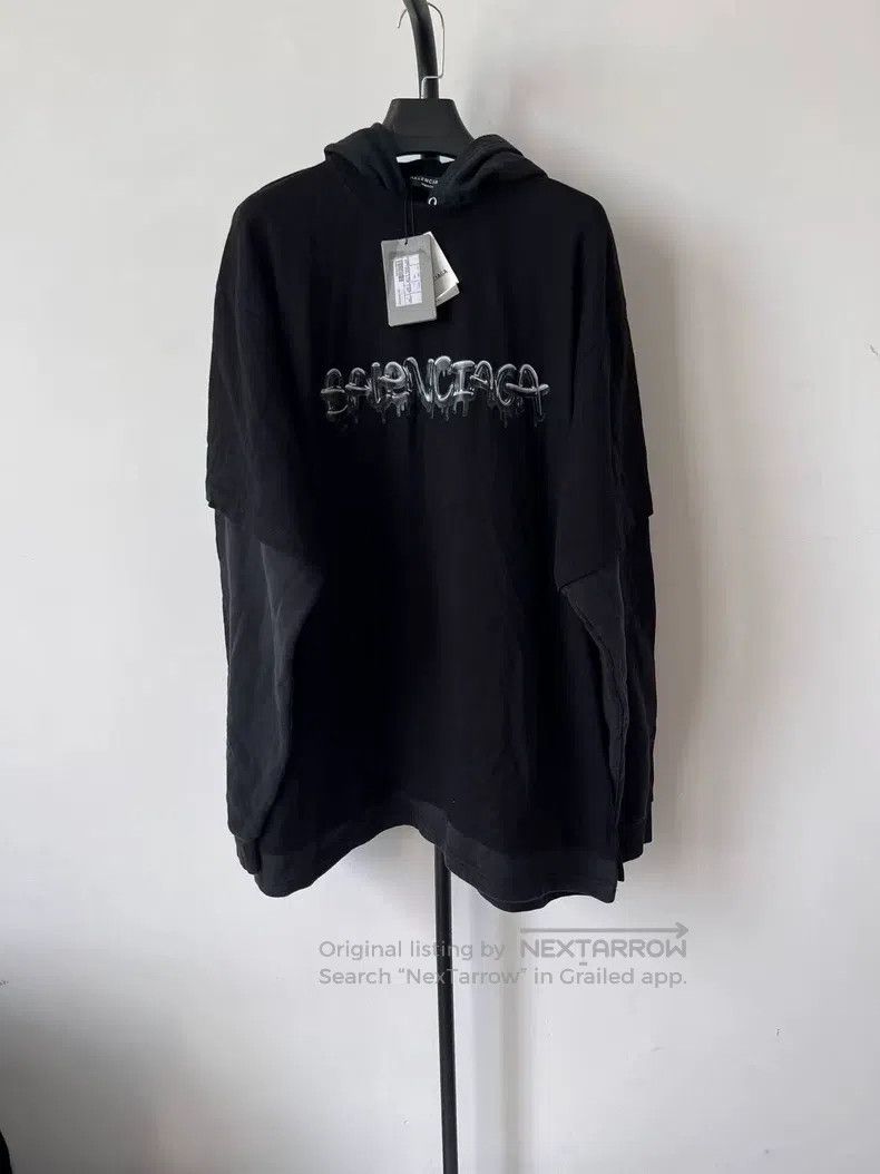 Balenciaga Balenciaga Art Painting Printed Double Layer Hooded T-Shir Size US M / EU 48-50 / 2 - 1 Thumbnail