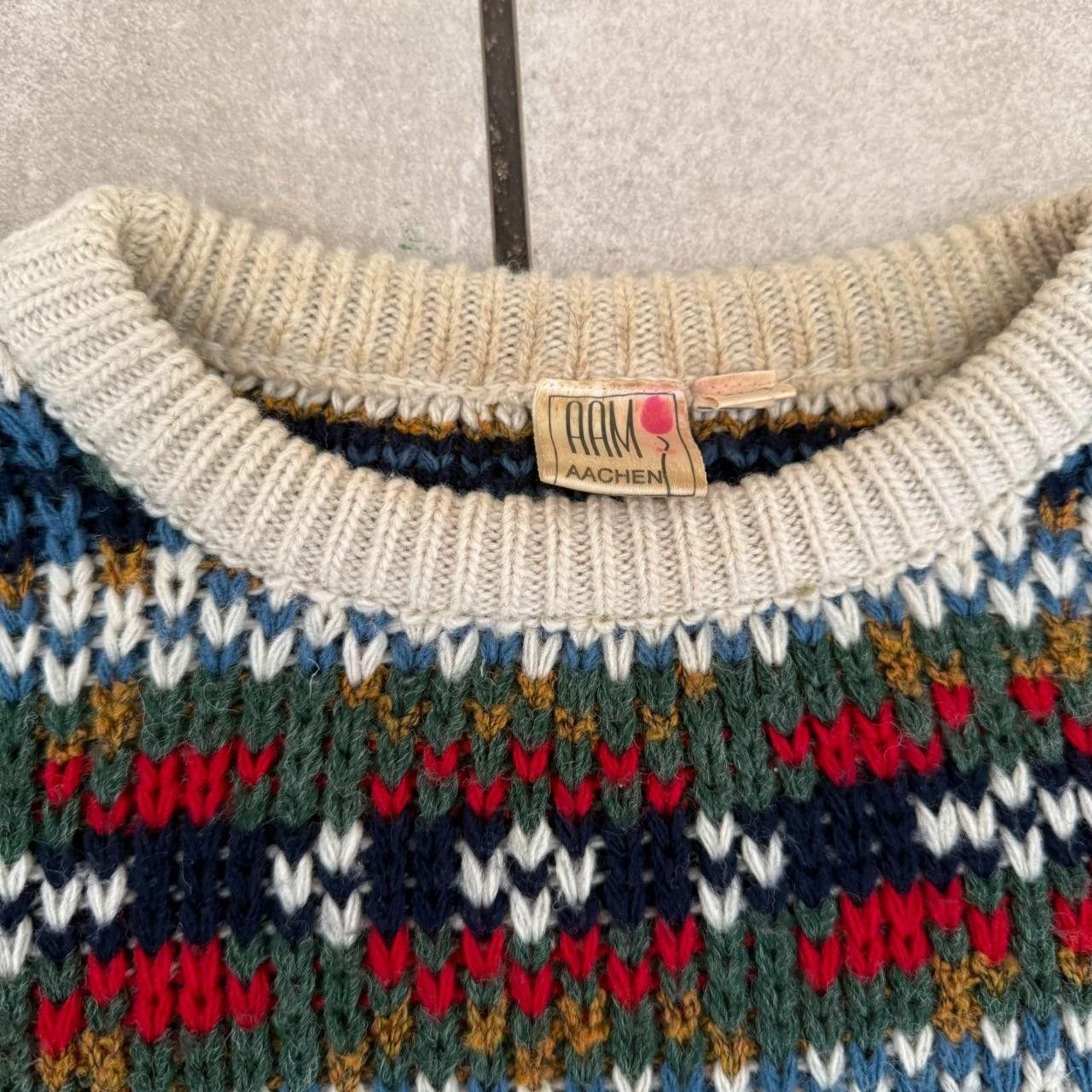 Vintage Vintage 90s Wool Jumper Cable Knit Multi Colour Norway Size US M / EU 48-50 / 2 - 5 Thumbnail