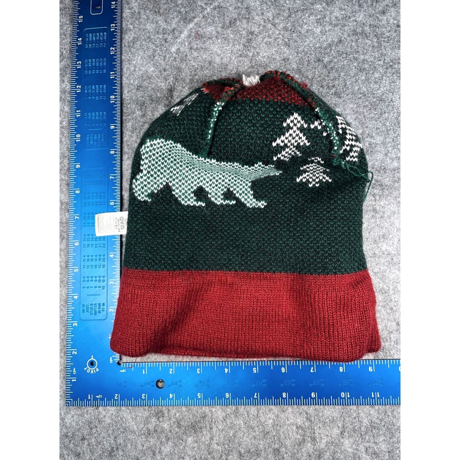 Old Navy Old Navy Beanie Toque Adult One Size White Red Knit 100% Acrylic Bear Trees Pom Hats Mens Womens Beanie - Size ONE SIZE - 5 Thumbnail