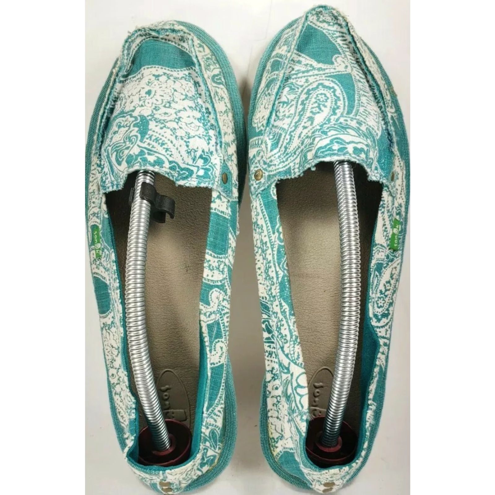 Sanuk SANUK Donna Women's Casual Loafers Teal White Paisley 41EU 10M UK 8.5 US 10 Mens Womens Shopping Shoes Size US 11 / IT 41 - 7 Thumbnail