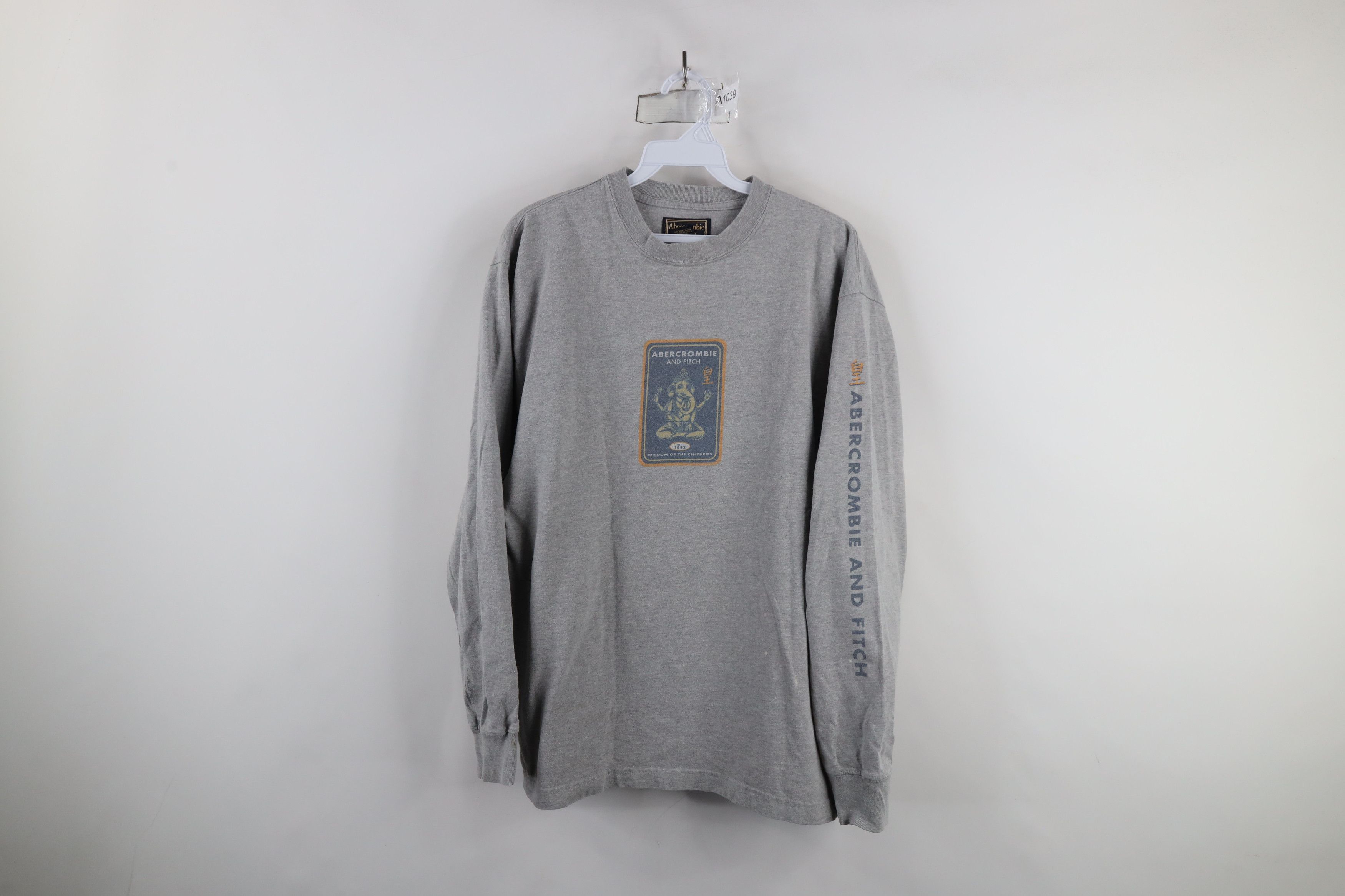 Abercrombie & Fitch × Vintage Vintage 90s Abercrombie & Fitch Long Sleeve T-Shirt Gray USA Size US M / EU 48-50 / 2 - 1 Thumbnail