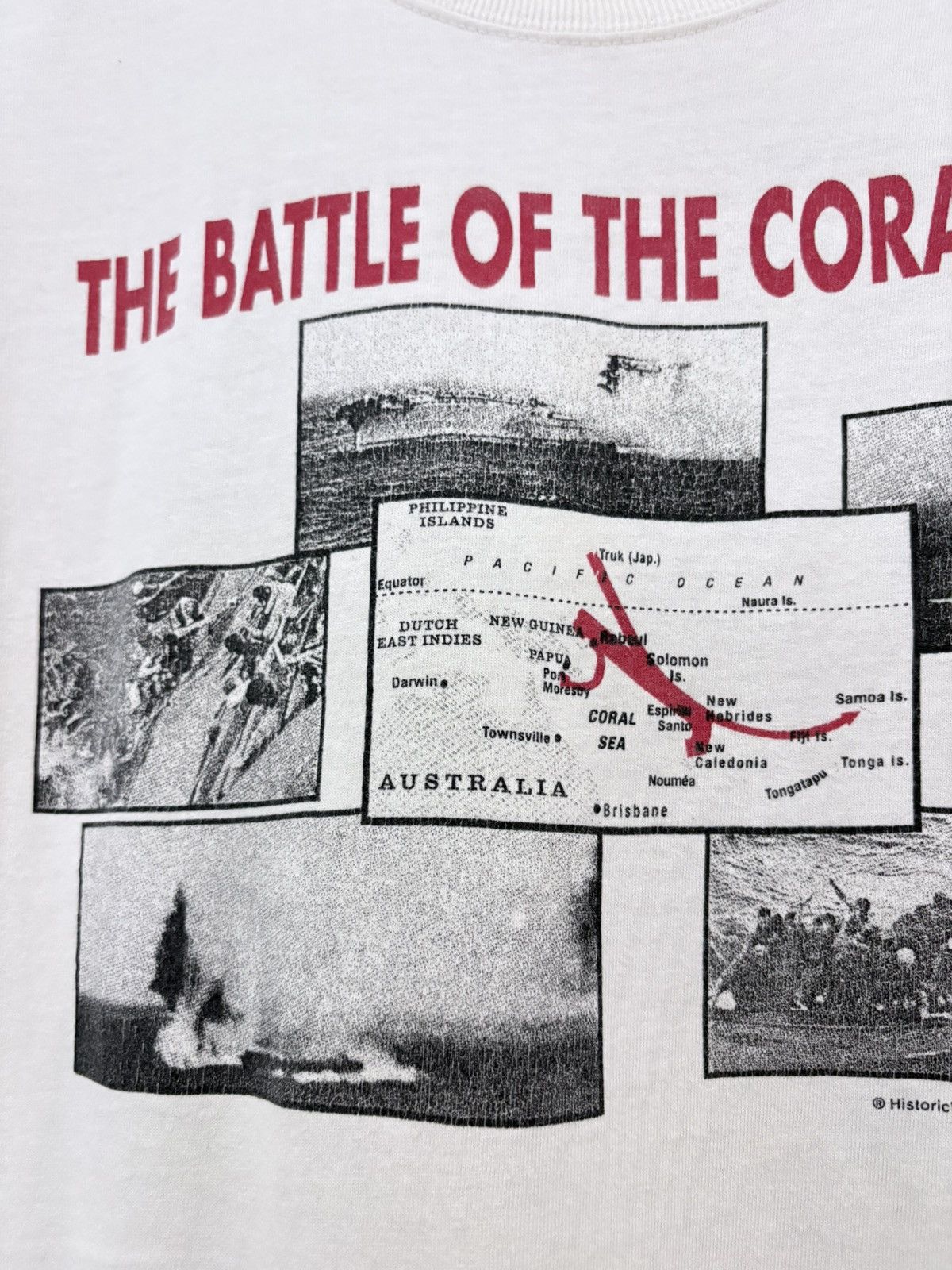 Vintage 90s Battle of Coral Sea Vintage World War II Tee Shirt Size US M / EU 48-50 / 2 - 3 Thumbnail