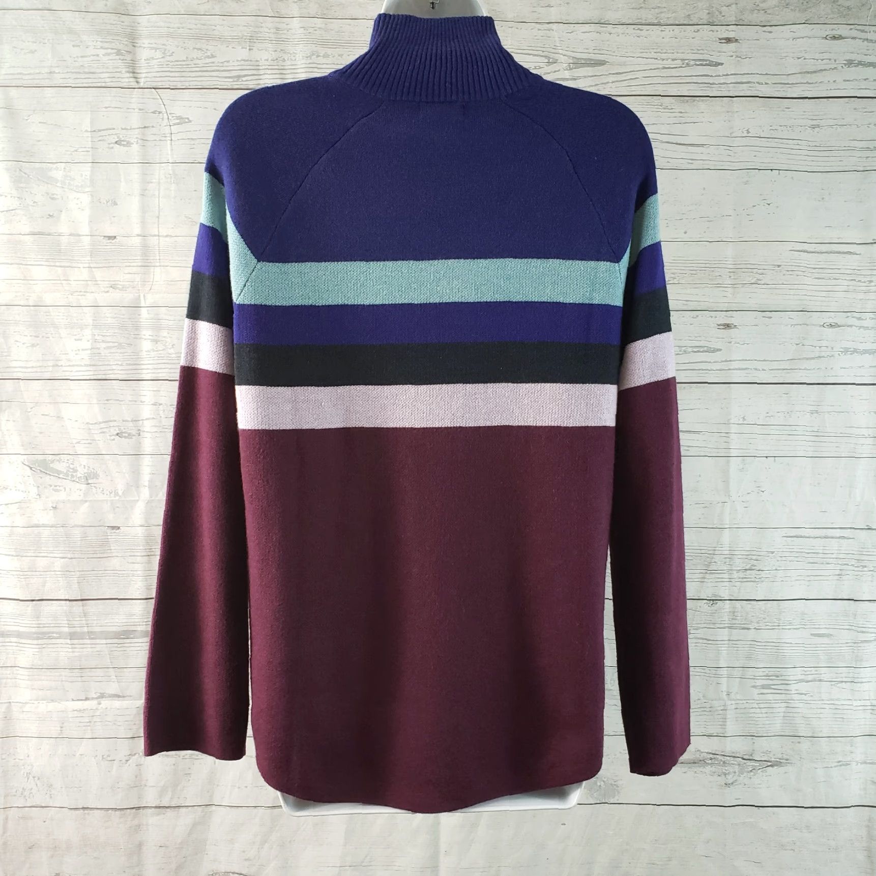 Eddie Bauer VINTAGE Eddie Bauer Womens 1/2 Zip Pullover Sweater Sz Large Blue Purple Stripe Shirt Womens L Purple Stripe 1/2 Zip Pullover Sweater Size L / US 10 / IT 46 - 4 Thumbnail
