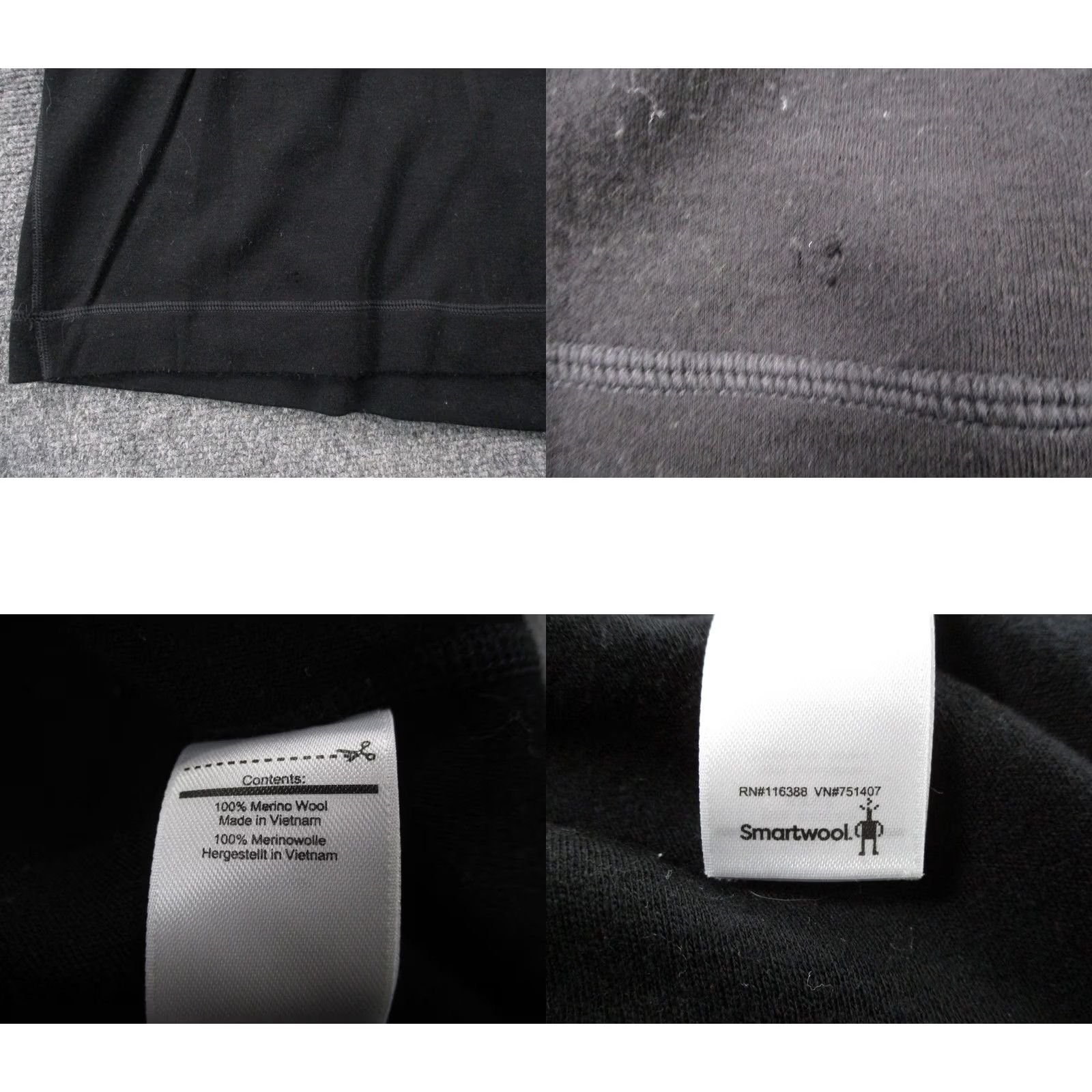 Smartwool SmartWool Jacket Womens M Black Merino Wool Base Layer Outdoor Hiking Windbreaker 1/4 Zip Thermal Lightweight Windproof Regular Logo Mens/Womens Size M / US 6-8 / IT 42-44 - 8 Thumbnail