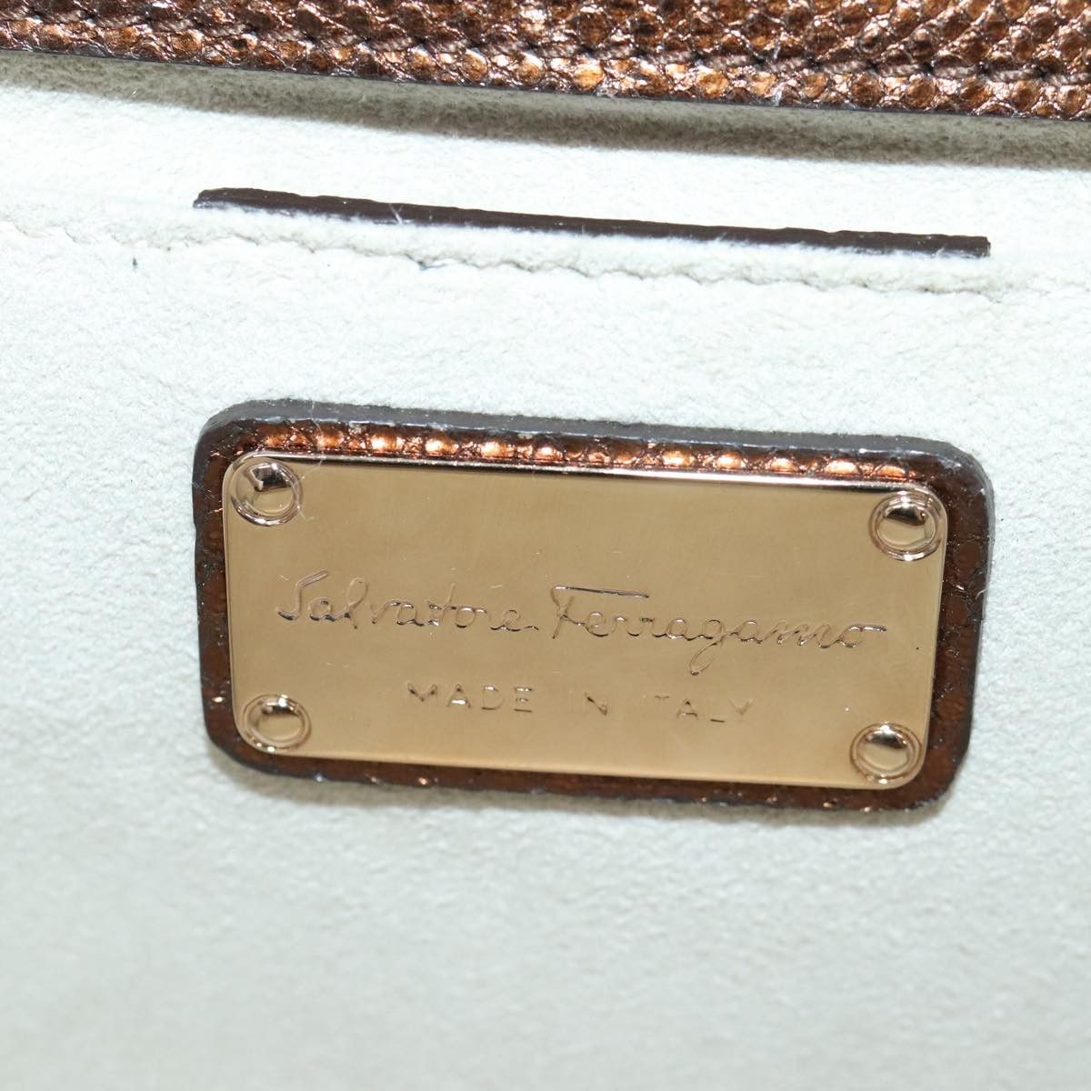 Salvatore Ferragamo Salvatore Ferragamo Gancini Chain Shoulder Bag Leather Brown Size ONE SIZE - 16 Thumbnail