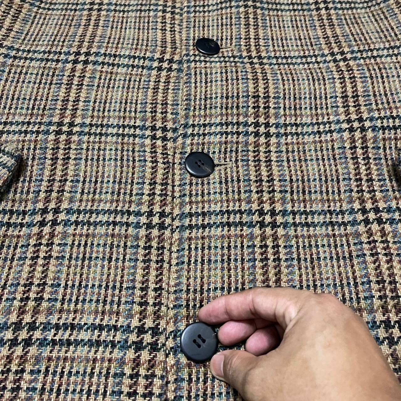 Issey Miyake Vintage IS Issey Miyake Checkered Wool Long Coat Size US M / EU 48-50 / 2 - 6 Thumbnail