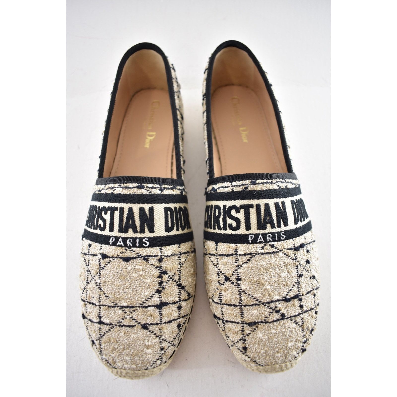 Dior Dior Granville Beige Black Cannage Tweed Embroidered Logo Size US 12 / IT 42 - 9 Thumbnail