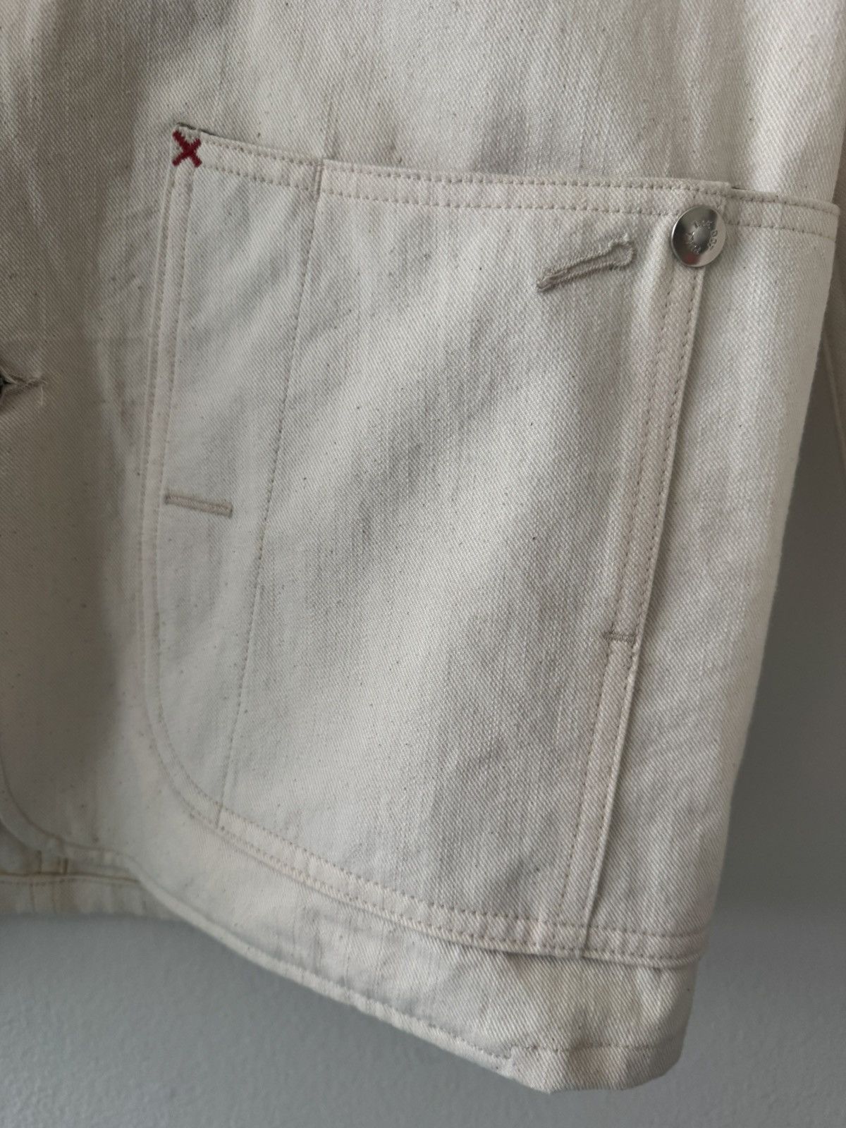 Monitaly Monitaly Ecru Denim Work/Chore Jacket Size US S / EU 44-46 / 1 - 3 Thumbnail