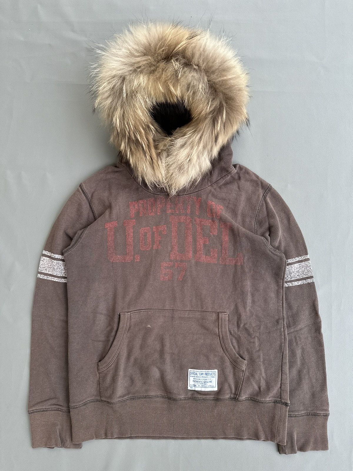 Japanese Brand × Vintage OFFICIAL TEAM 150 NUMBER 57 DISTRESSED FADED FUR HOODIE Size US S / EU 44-46 / 1 - 1 Thumbnail