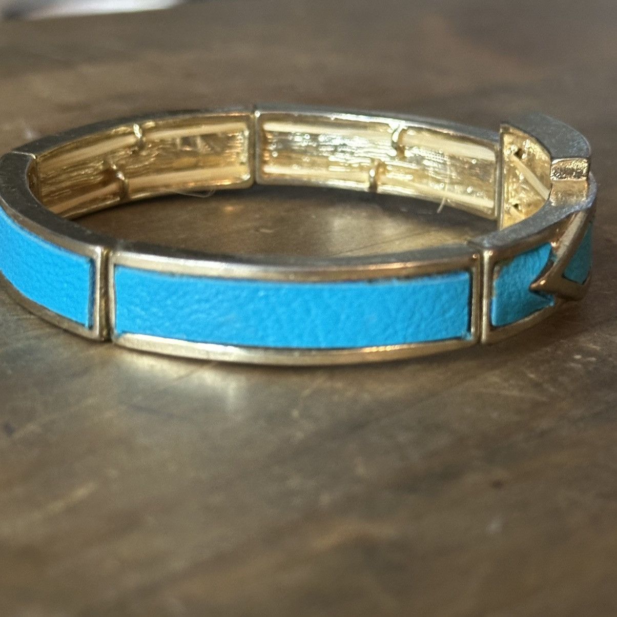 Other Turquoise color leather inlay buckle stretch bracelet Size ONE SIZE - 5 Thumbnail