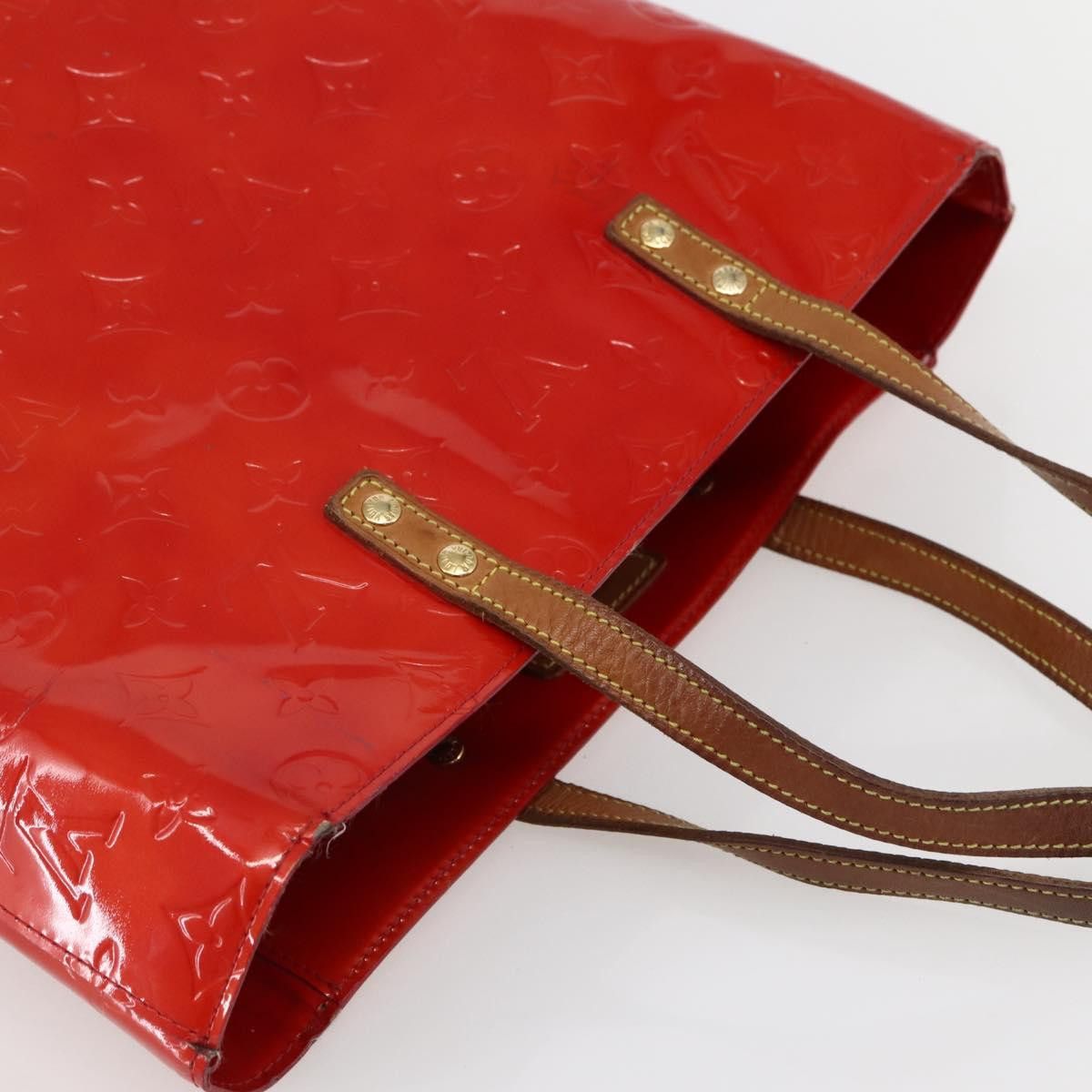 Louis Vuitton LOUIS VUITTON Monogram Vernis Reade MM Hand Bag Red Rouge Size ONE SIZE - 6 Thumbnail