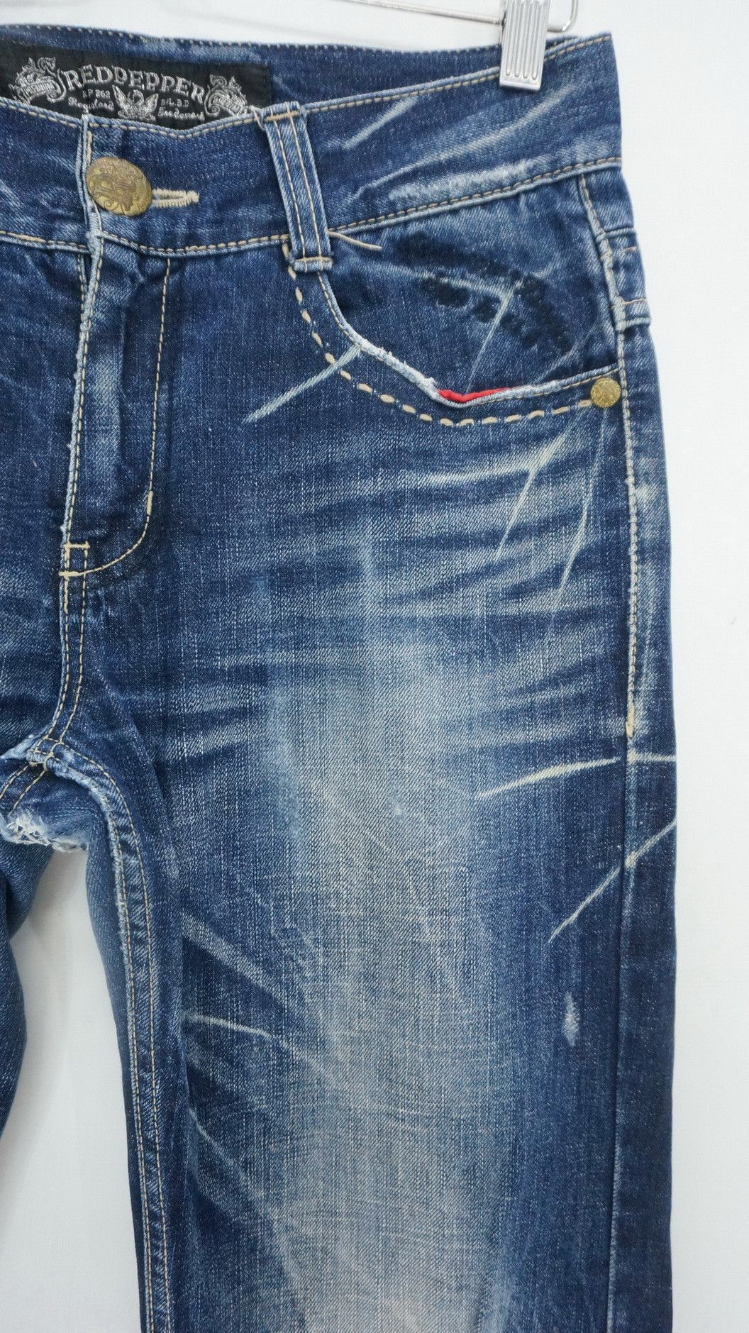 Japanese Brand Red Pepper Japan Co Reworked Embroidered Beads Pocket Jeans Size US 29 - 4 Thumbnail