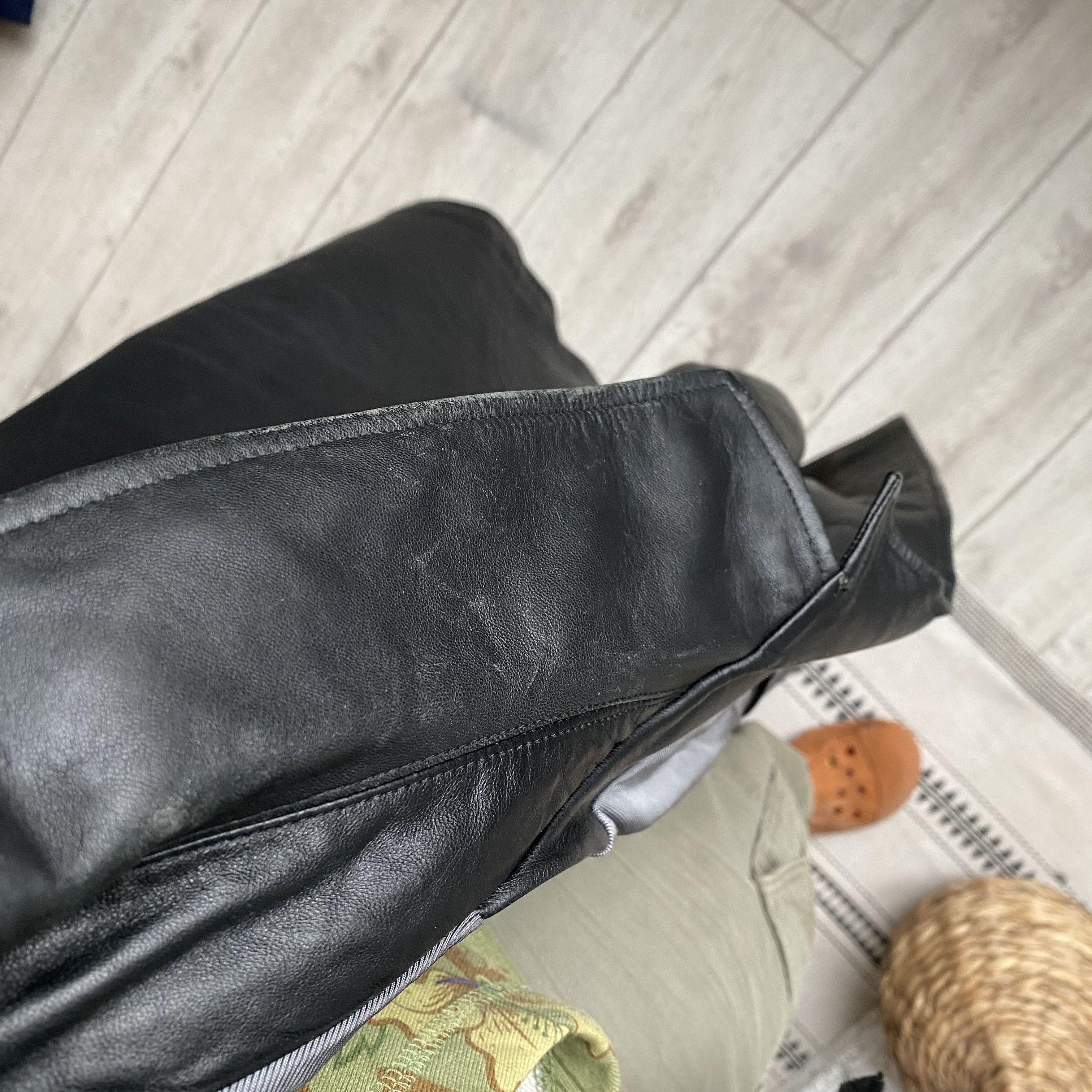 Genuine Leather 🔥 Vintage 90s Designer Leather Jacket USA Balenciaga style Size US L / EU 52-54 / 3 - 12 Thumbnail