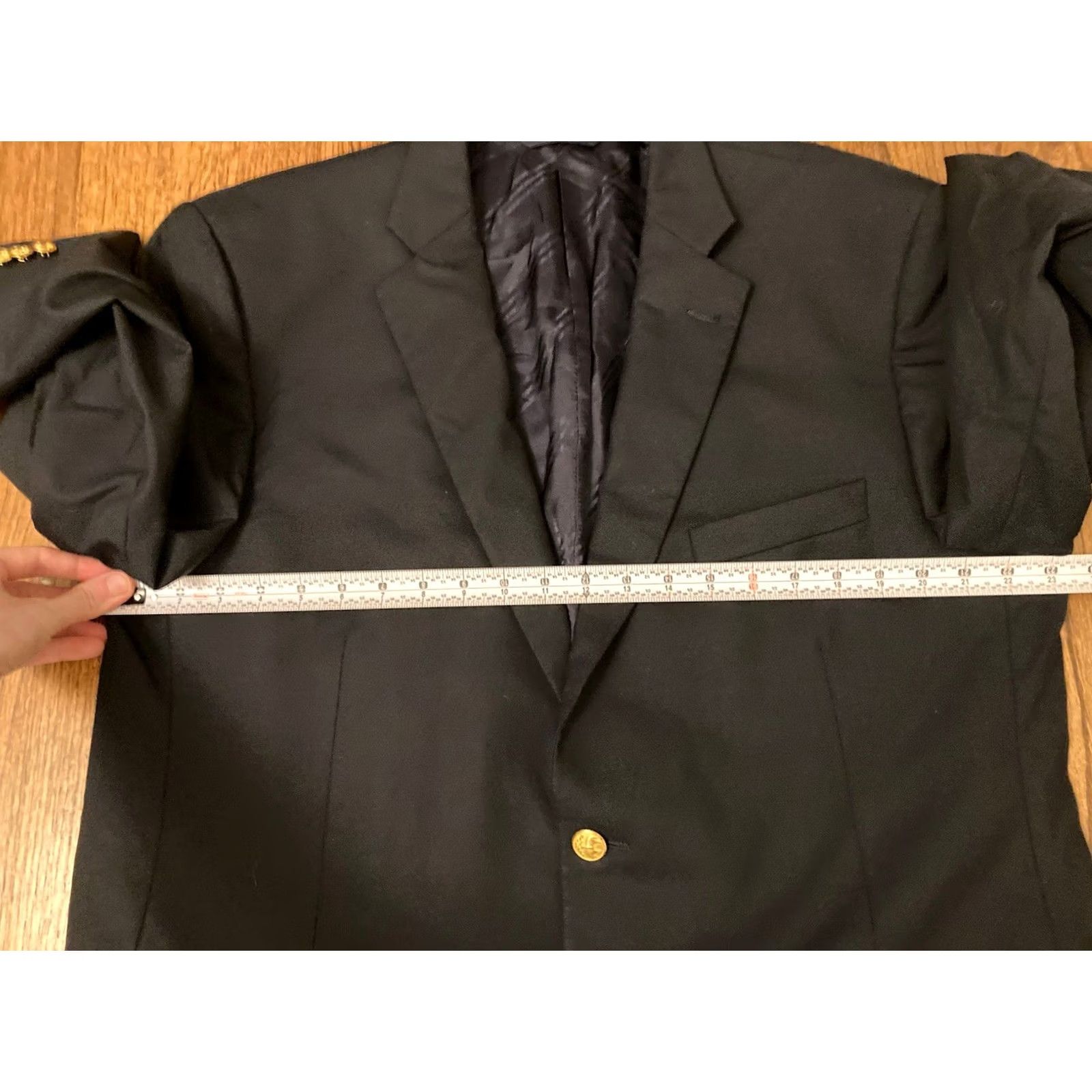 Brooks Brothers Brooks Brothers Blazer Men 46R Black Wool 2 Piece Notch Lapel Double-Vented Italy 2 Button Front Classic Dry Clean Only Size 46R - 6 Thumbnail