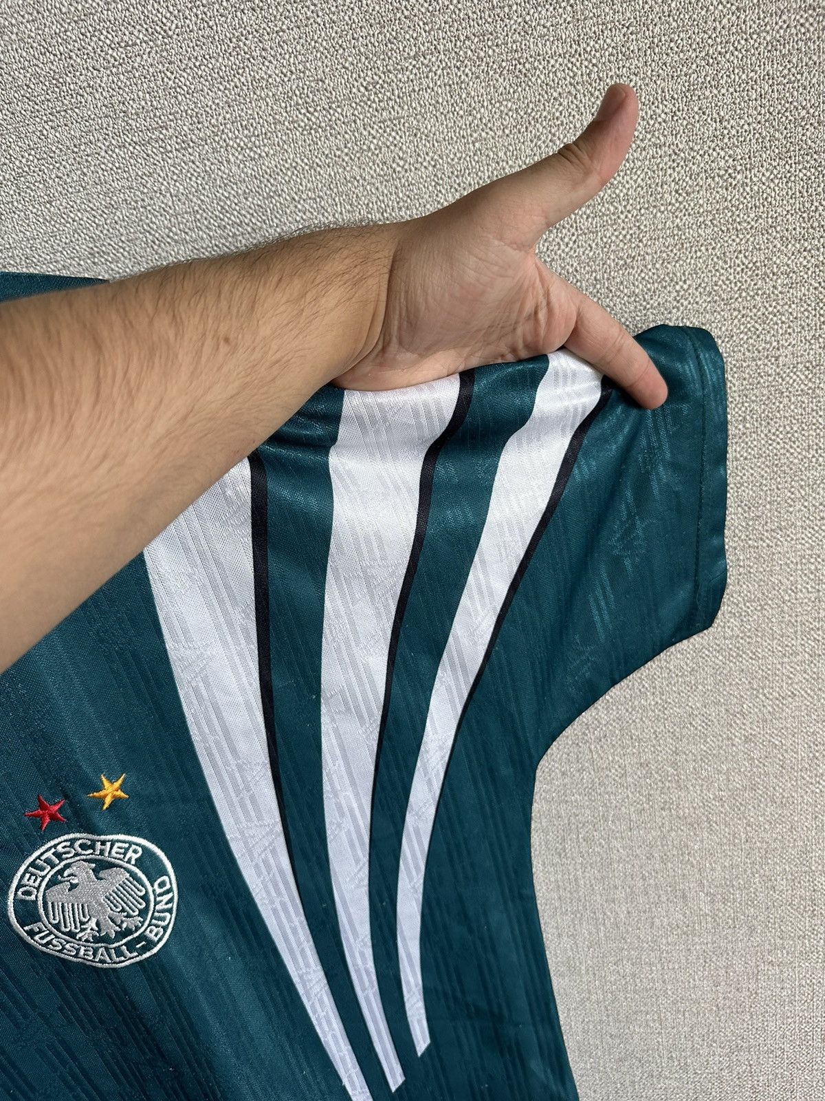 Adidas 1996 Adidas Germany Vintage Rare Away Soccer Jersey Size US L / EU 52-54 / 3 - 8 Thumbnail