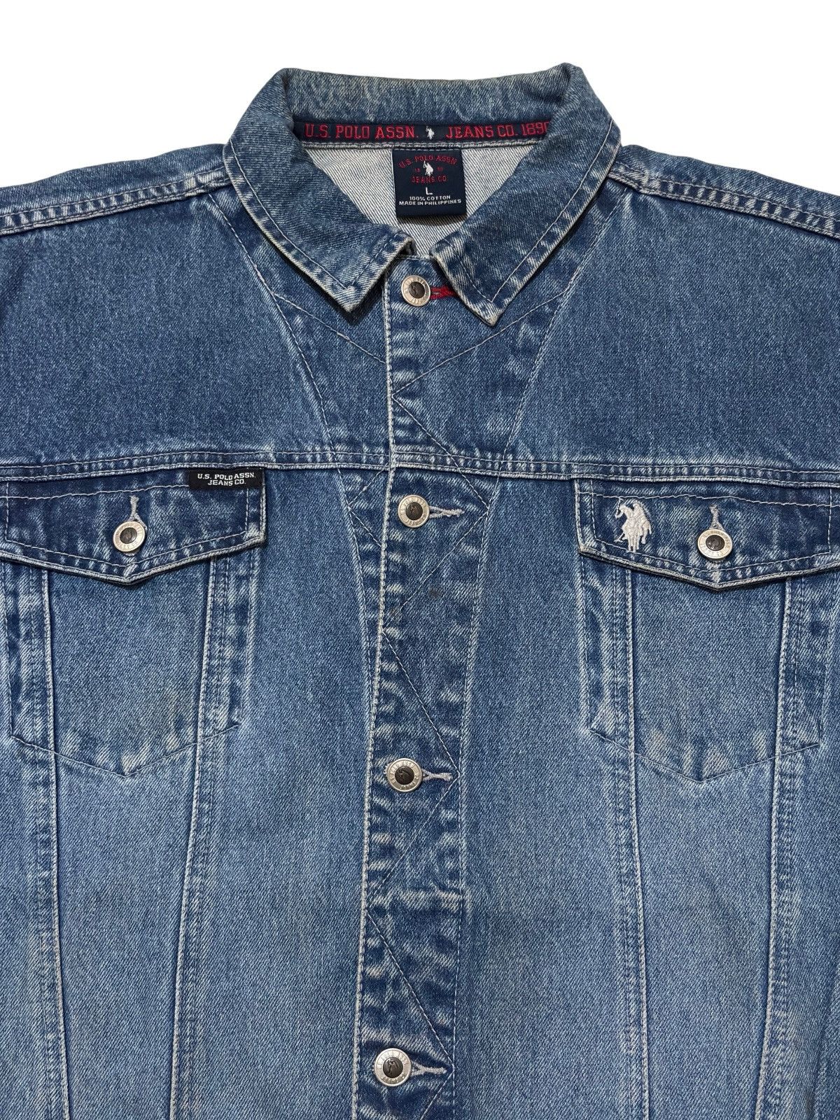 Other Blue Washed Denim Jacket Polo Jeans Size US L / EU 52-54 / 3 - 3 Thumbnail