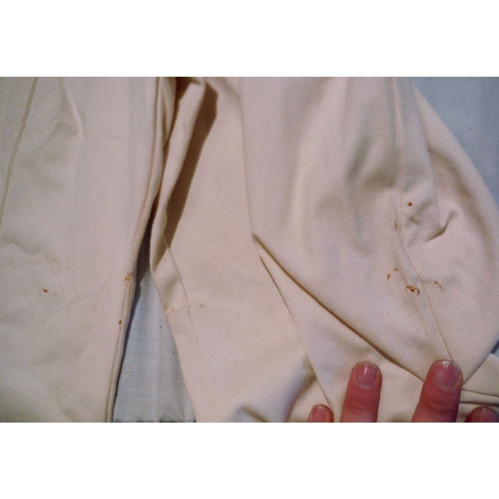 Vintage VINTAGE USA Made BOBBIE BROOKS Cream Cotton Linen Womens Medium Elastic Waist Pants Size 32" / US 10 / IT 46 - 7 Thumbnail