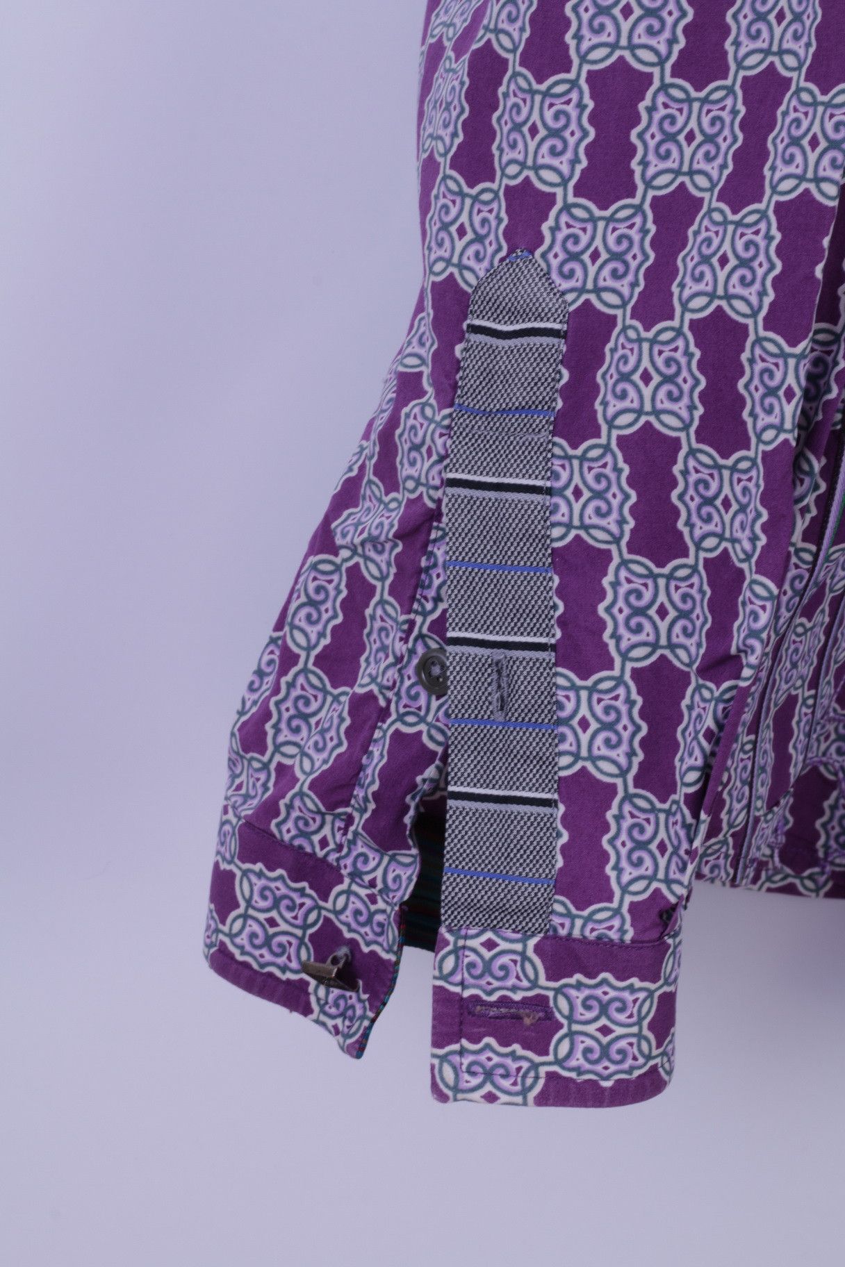 Robert Graham Robert Graham Mens XL Casual Shirt Purple Cotton 6373 Size US XL / EU 56 / 4 - 7 Thumbnail