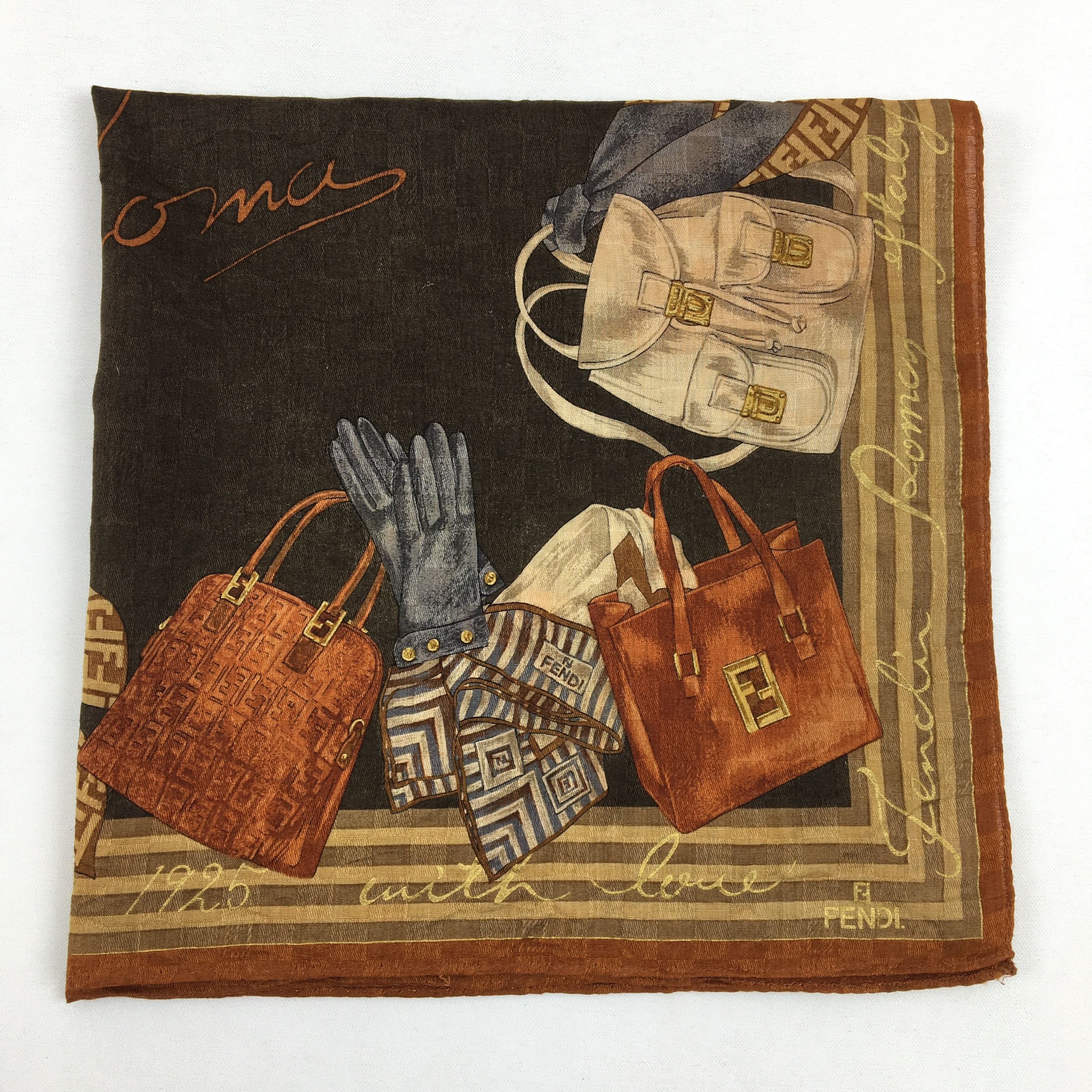 Japanese Brand Vintage Fendi Handkerchief Bags Motif Neckerchief Bandana Size ONE SIZE - 3 Thumbnail
