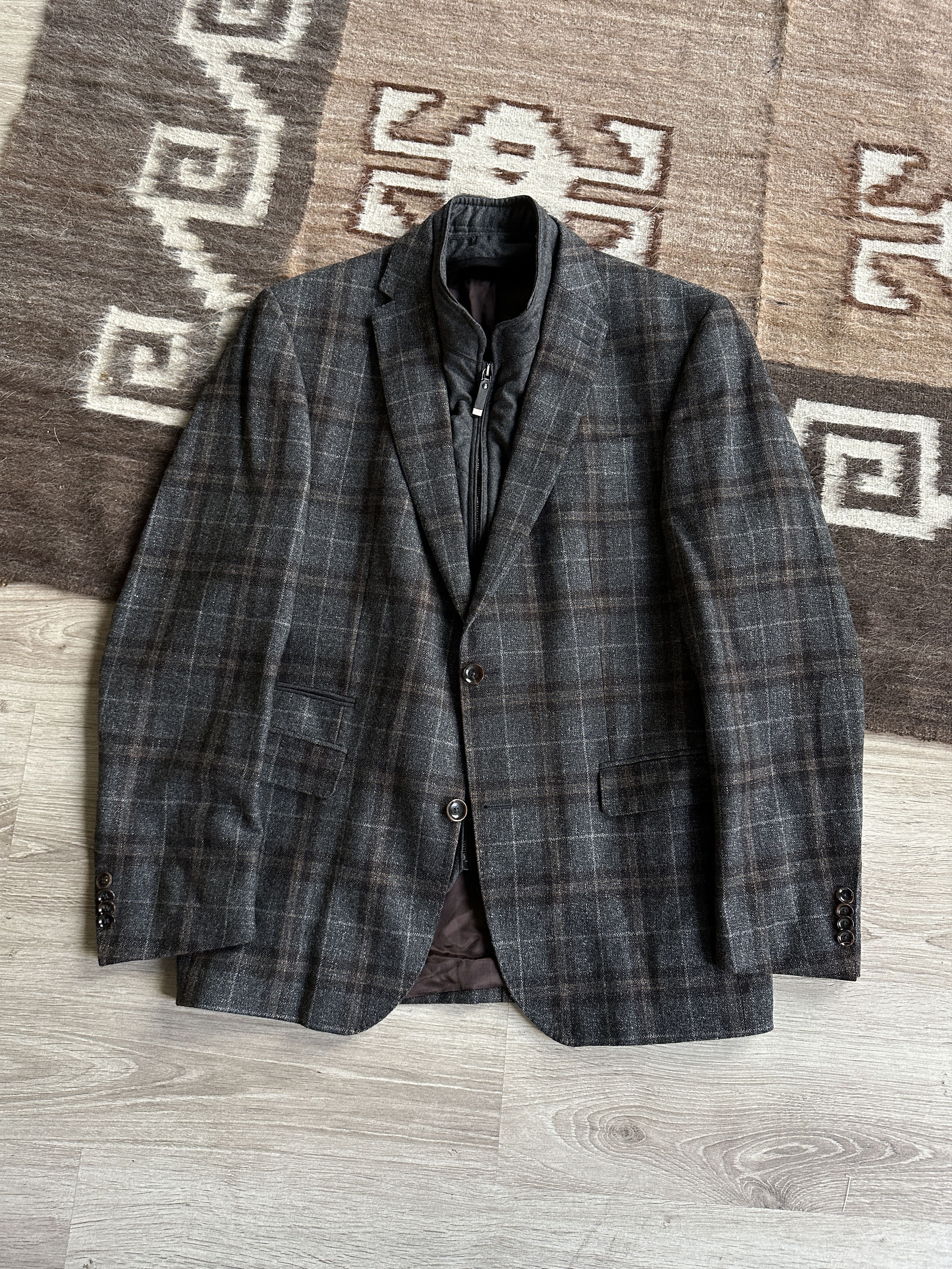 Vintage Carl Gross Modern Fit Check Wool Blazer Jacket 7872AC Size US L / EU 52-54 / 3 - 3 Thumbnail