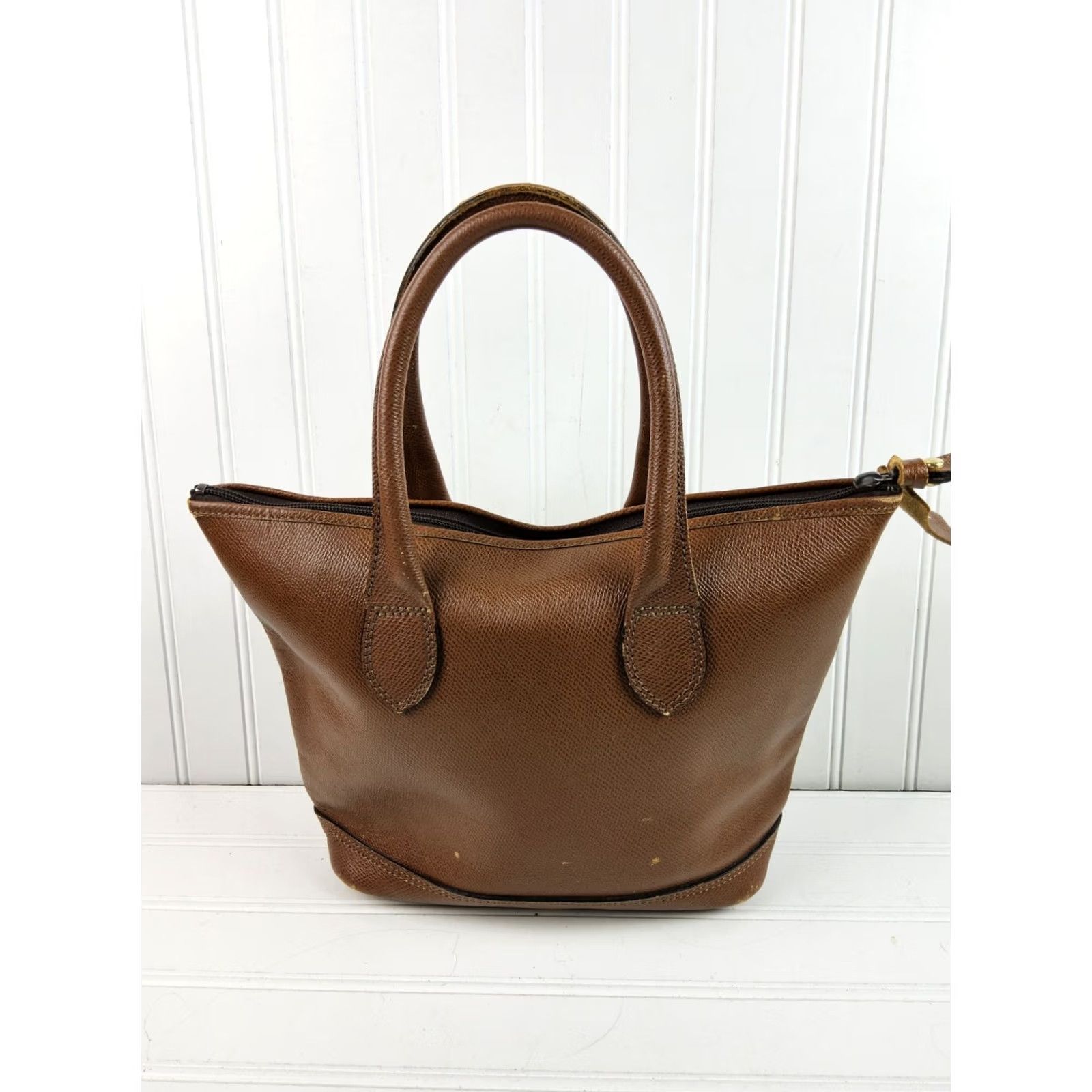 Vintage Renoma Paris Leather Satchel Handbag Brown Womens Size ONE SIZE - 3 Thumbnail