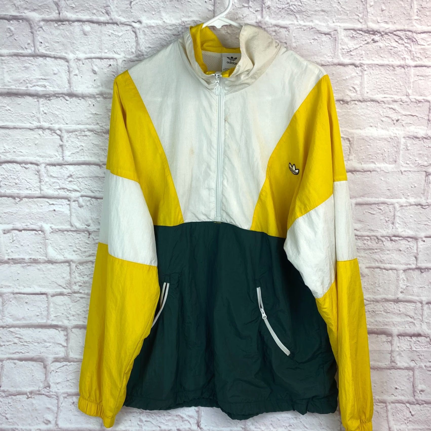 Adidas Adidas Track Jacket Colorblock 1/2 Zip Yellow & Green M Athletic Mens Colorful 90s? Size US M / EU 48-50 / 2 - 2 Thumbnail