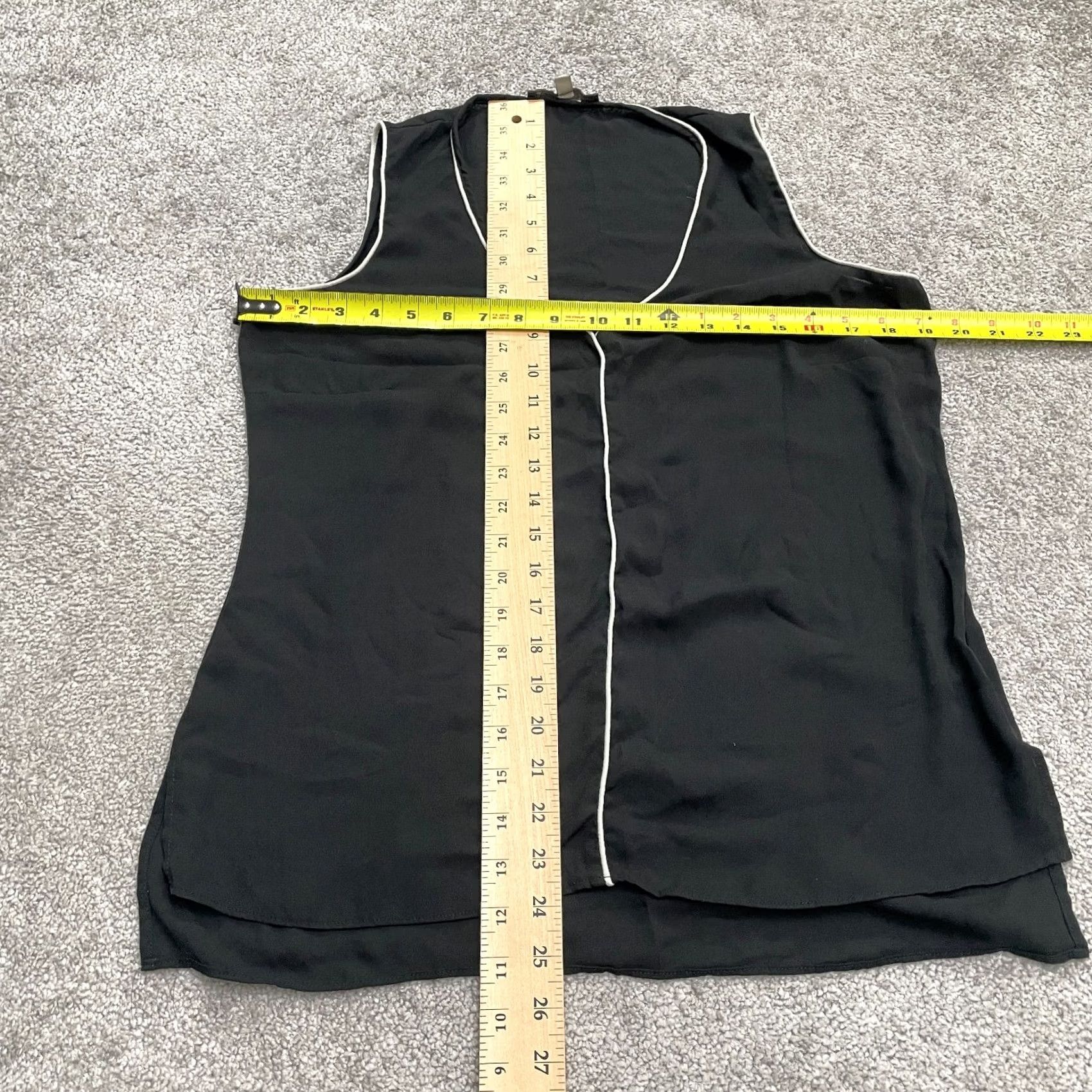 Vintage Rose & Olive Tank Top Blouse Women M Black V-Neck Chiffon Sleeveless Casual Tank Top Size M / US 6-8 / IT 42-44 - 6 Thumbnail