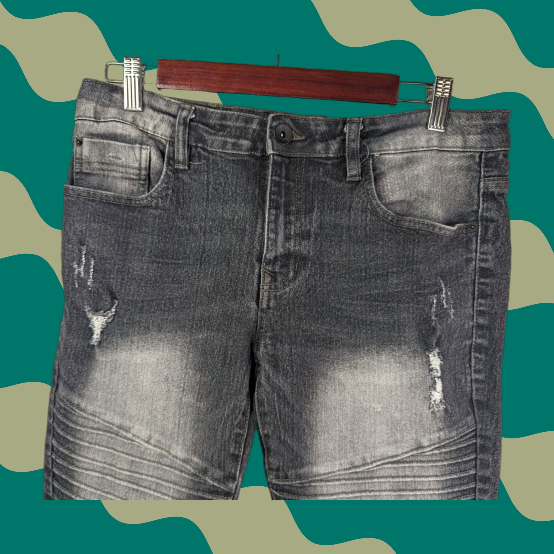 Southpole Southpole Jeans Mens 32x30 Skinny Black Stretch Distressed Paneled Moto Stacked Jeans Size US 32 / EU 48 - 1 Thumbnail
