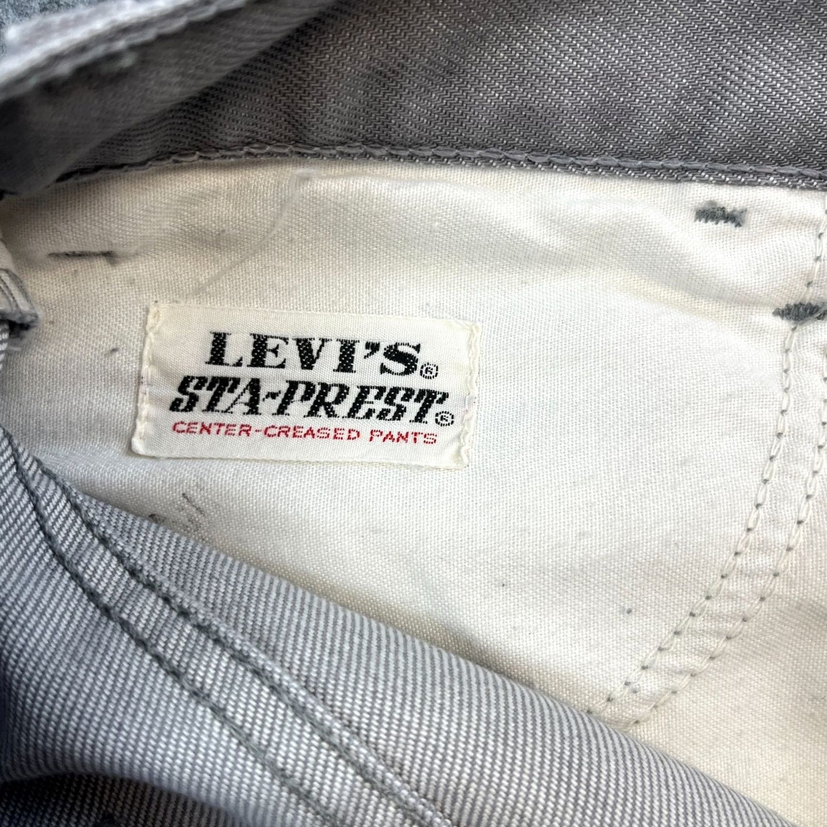 Levi's VINTAGE Levi's Sta-Prest Mens Jeans Bootcut 30 Regular Denin Light Grey 90s Mens Jeans Size US 30 / EU 46 - 7 Thumbnail