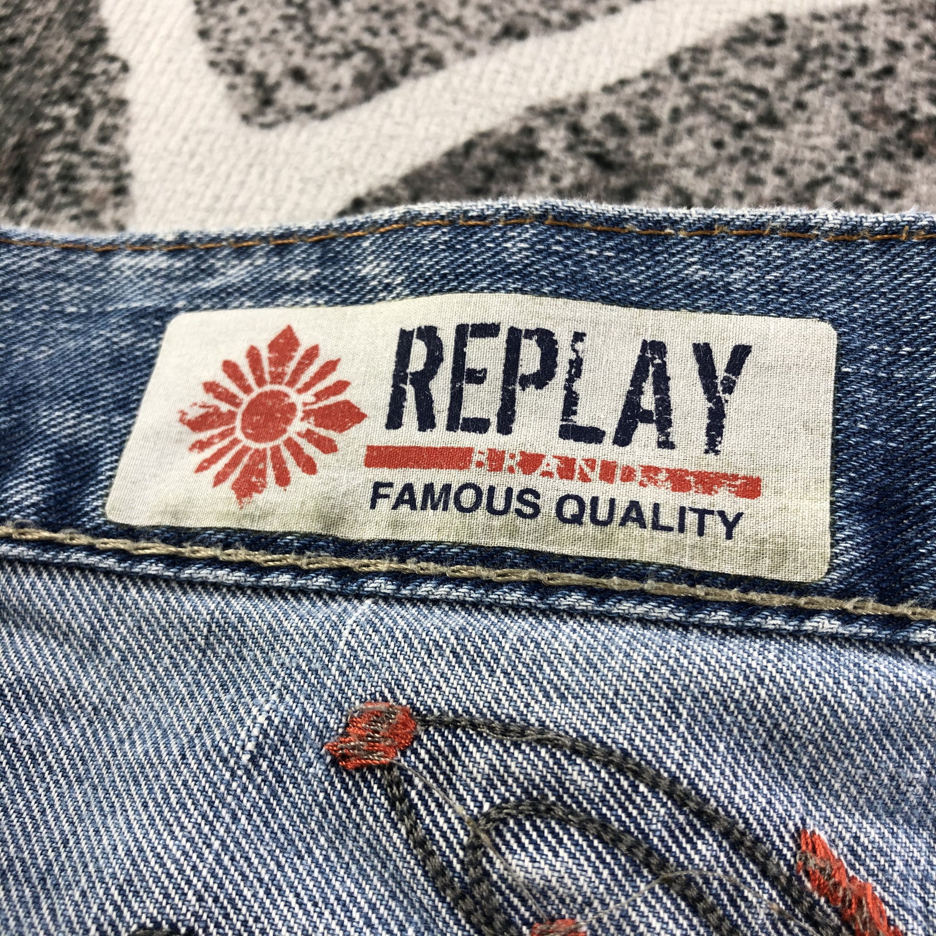 Replay Reply Jeans Patchwork Medium Wash Denim KJ1733 Size US 31 - 9 Thumbnail