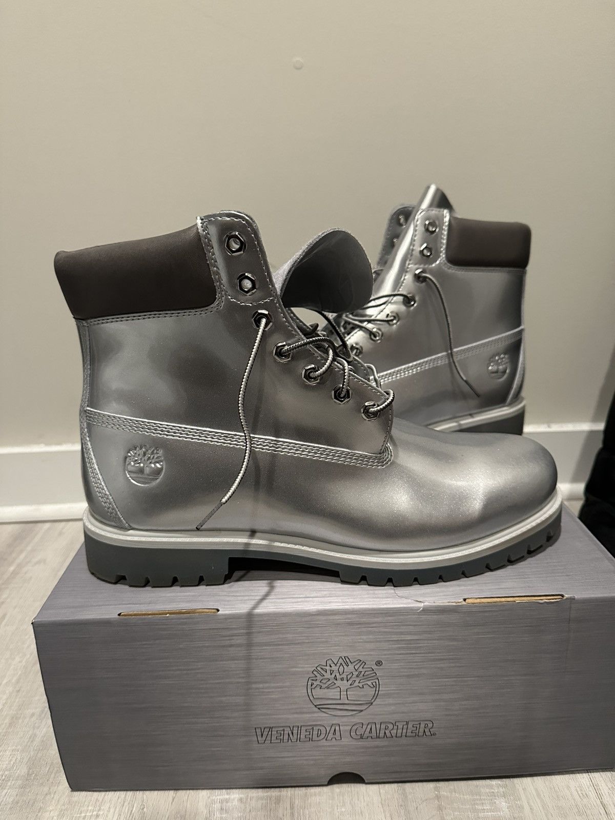 Timberland VENEDA CARTER SILVER TIMBERLAND BOOTS Size US 13 / EU 46 - 1 Thumbnail