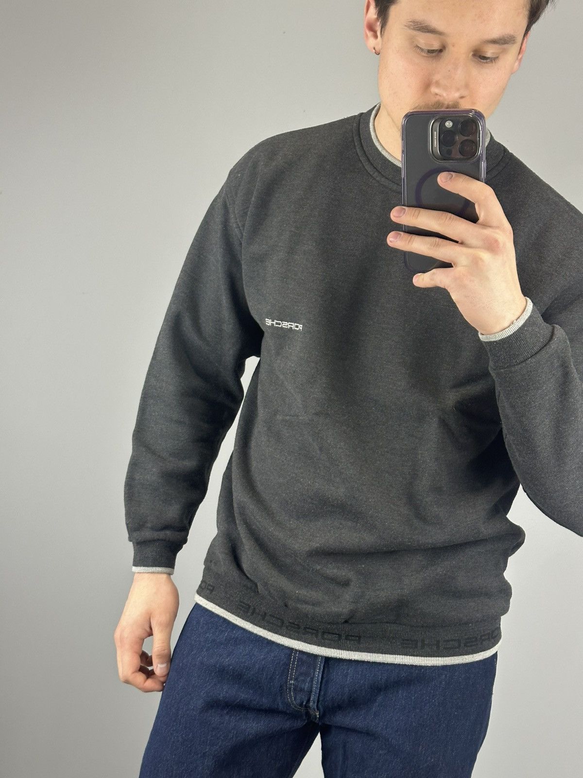 Porsche Design × Vintage Porsche vintage sweatshirt mens grey faded racing rare Size US M / EU 48-50 / 2 - 2 Thumbnail