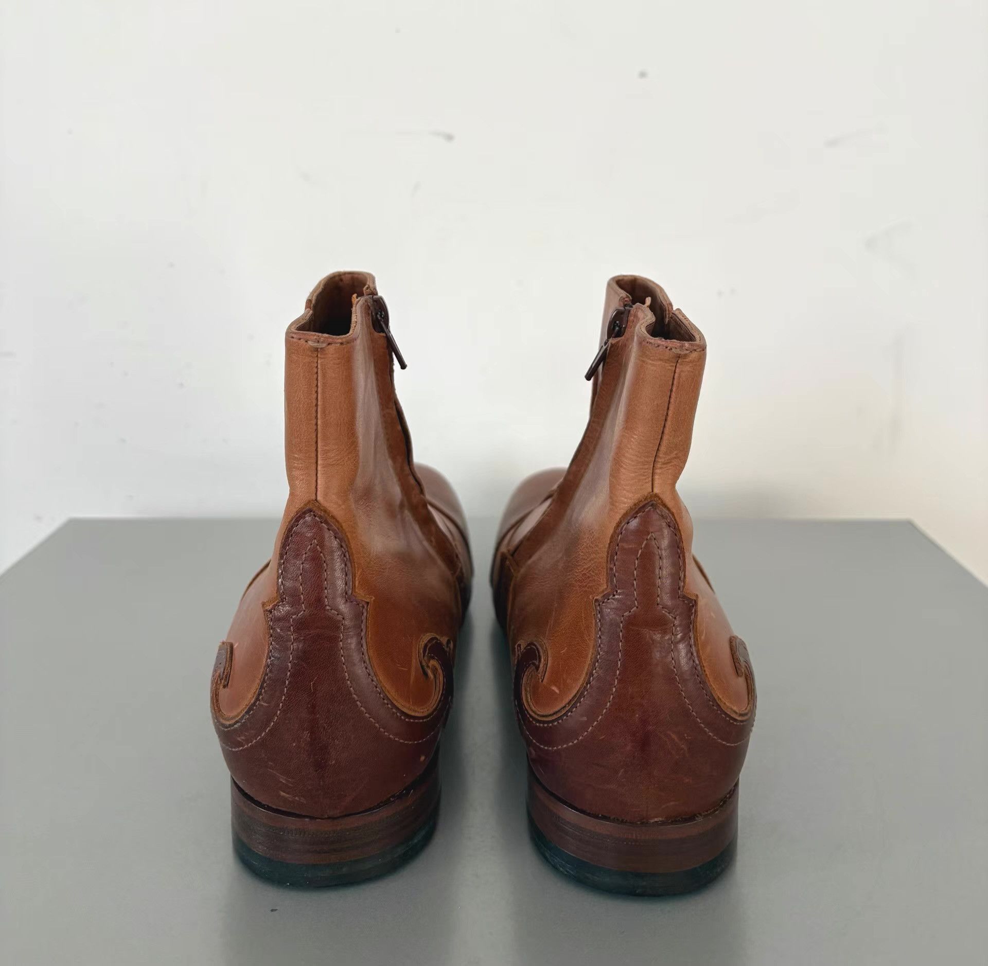 Etro Etro Men's Western Cowboy Ankle Boots Ｑ21 Size US 7 / EU 40 - 2 Thumbnail